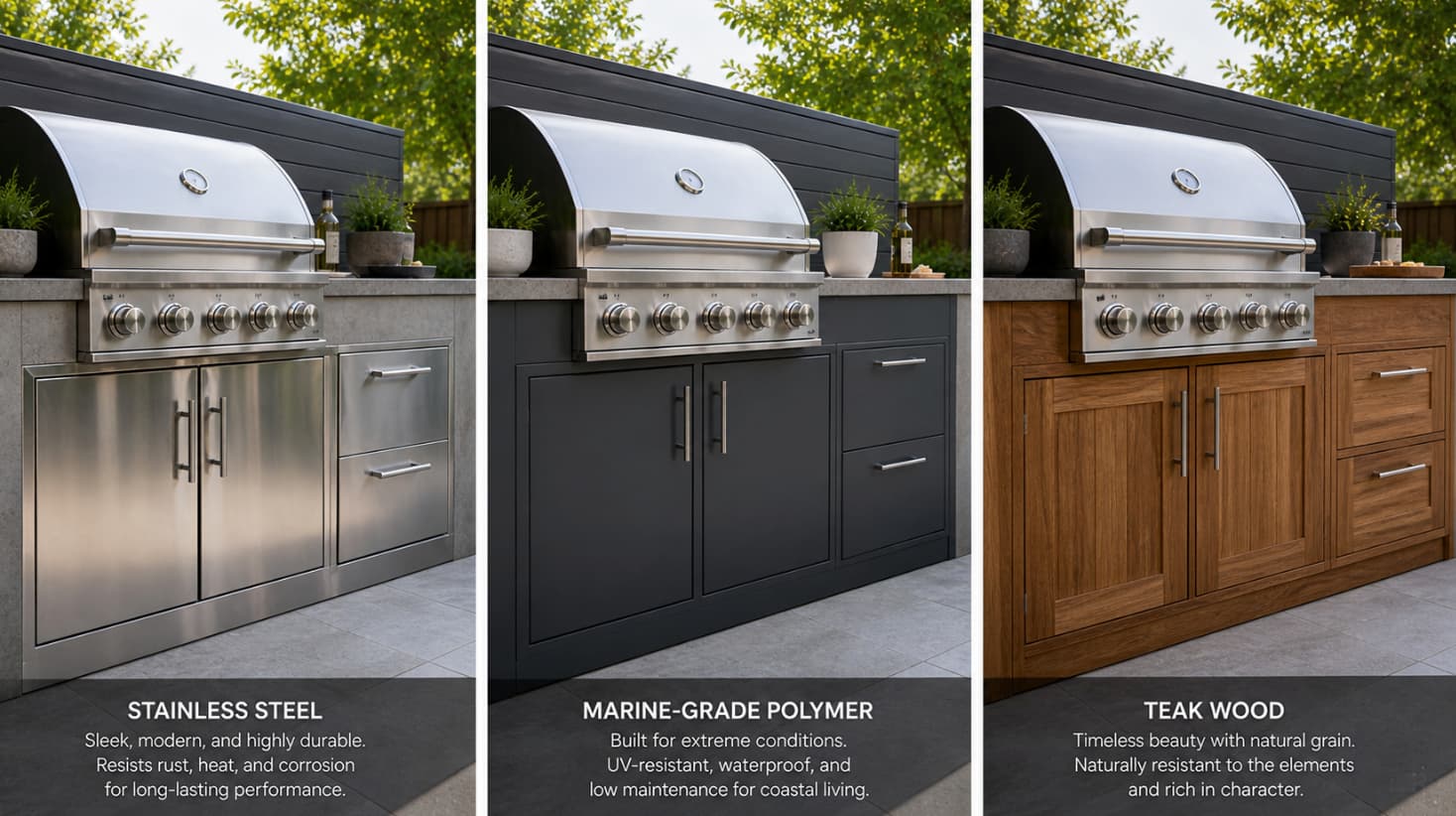 The Best Outdoor Kitchen Cabinet Materials Compared 2026