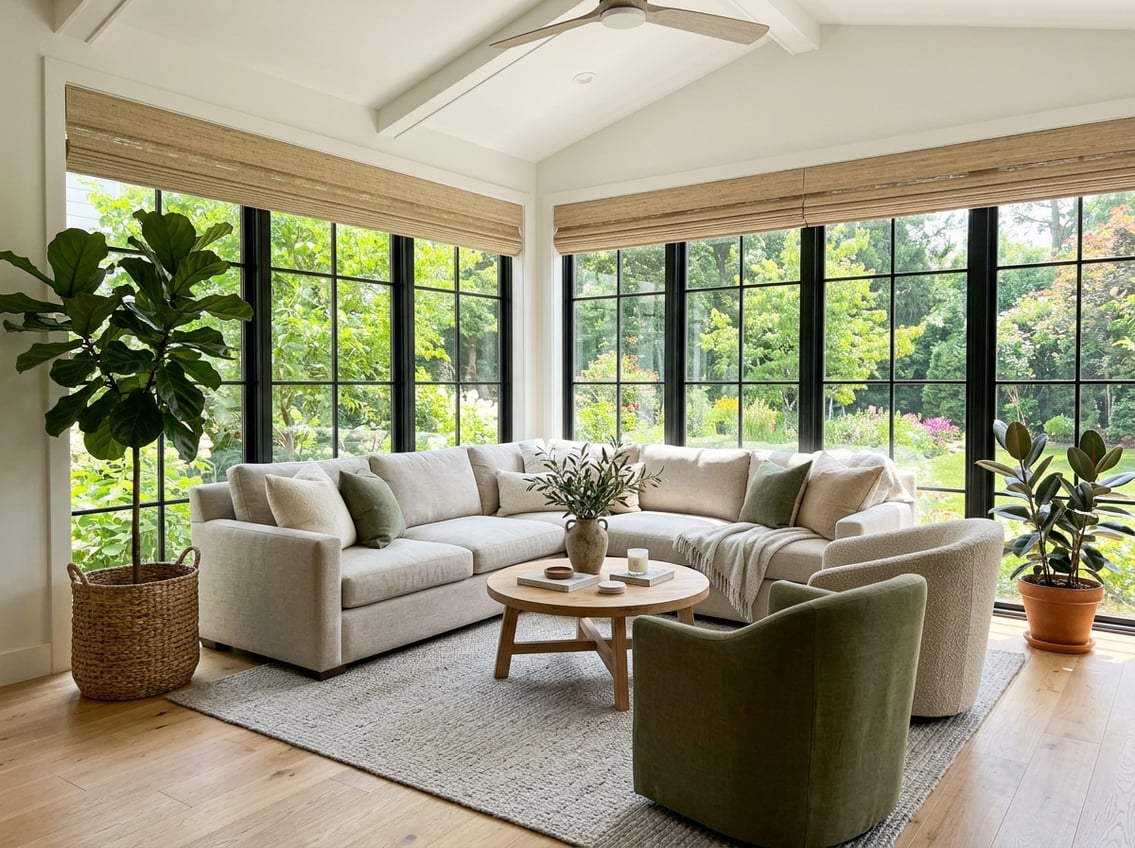 how to layout sunroom furniture