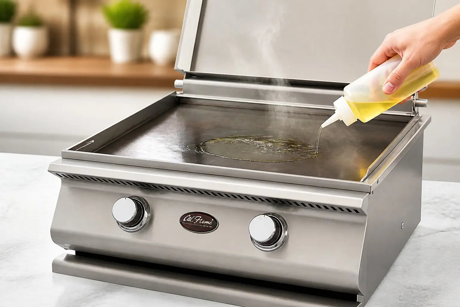 how to season a flat top griddle