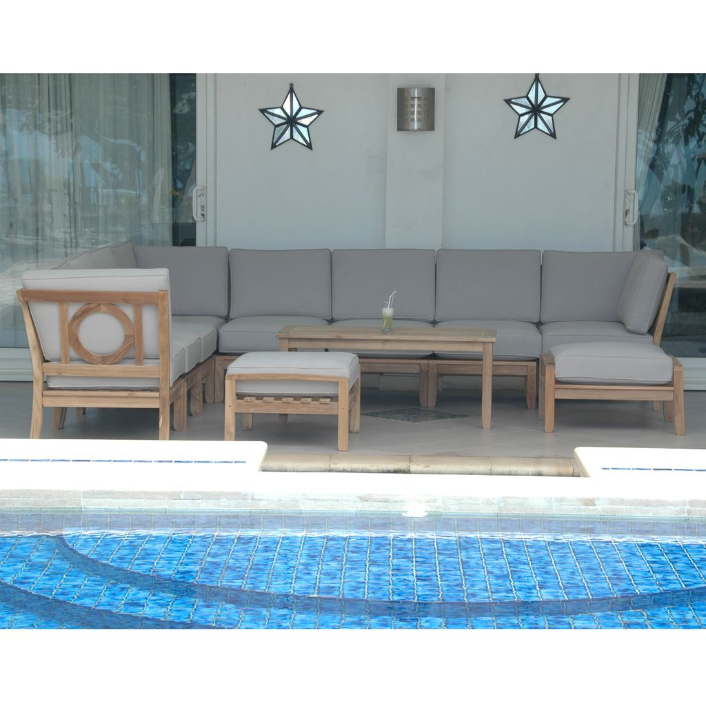 Natsepa 11-Piece Teak Modular Outdoor Deep Seating Set | BetterPatio // BetterPatio.com