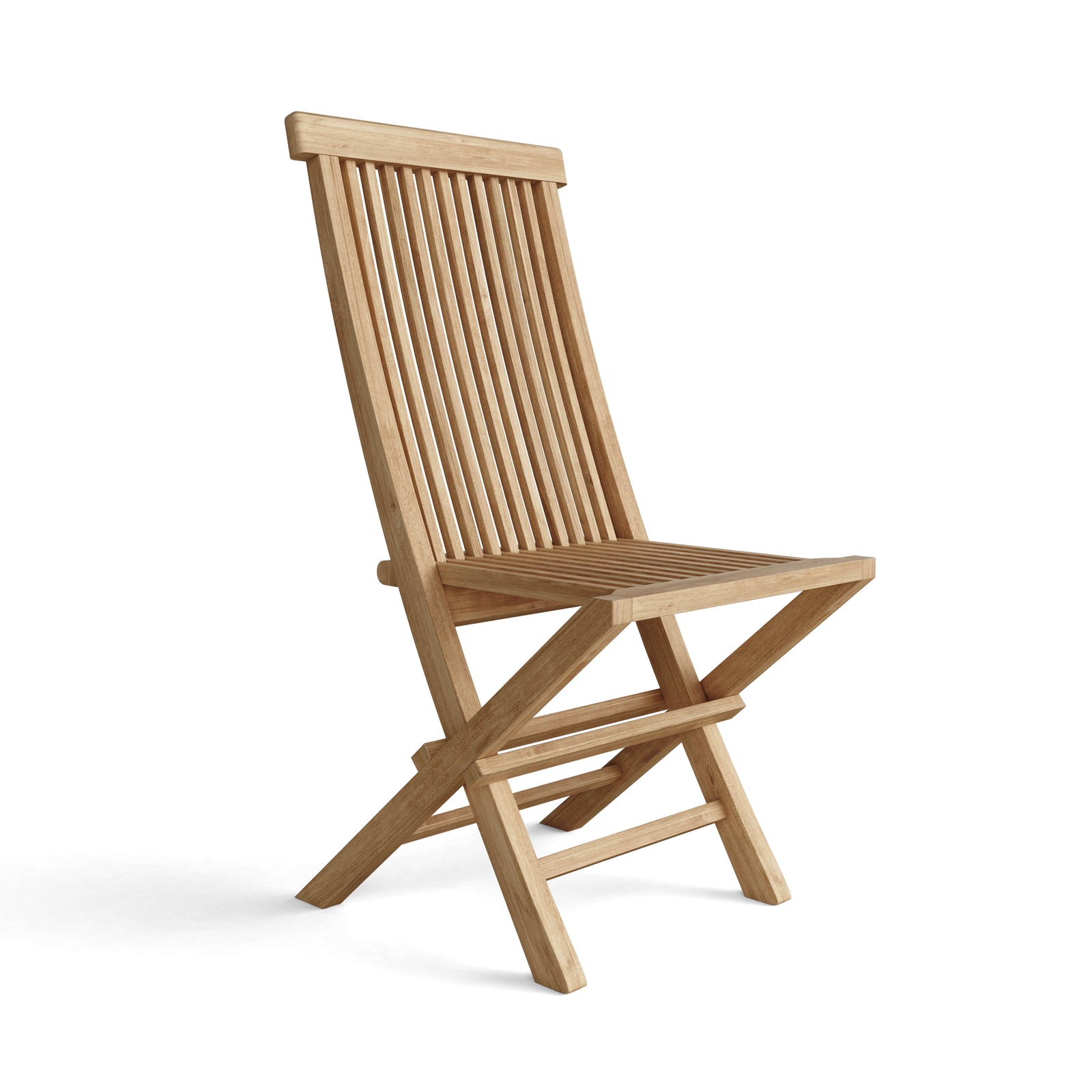 Wooden folding chair on a white background