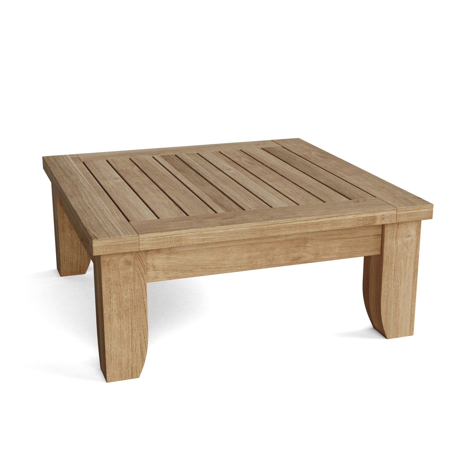 Wooden coffee table on a white background