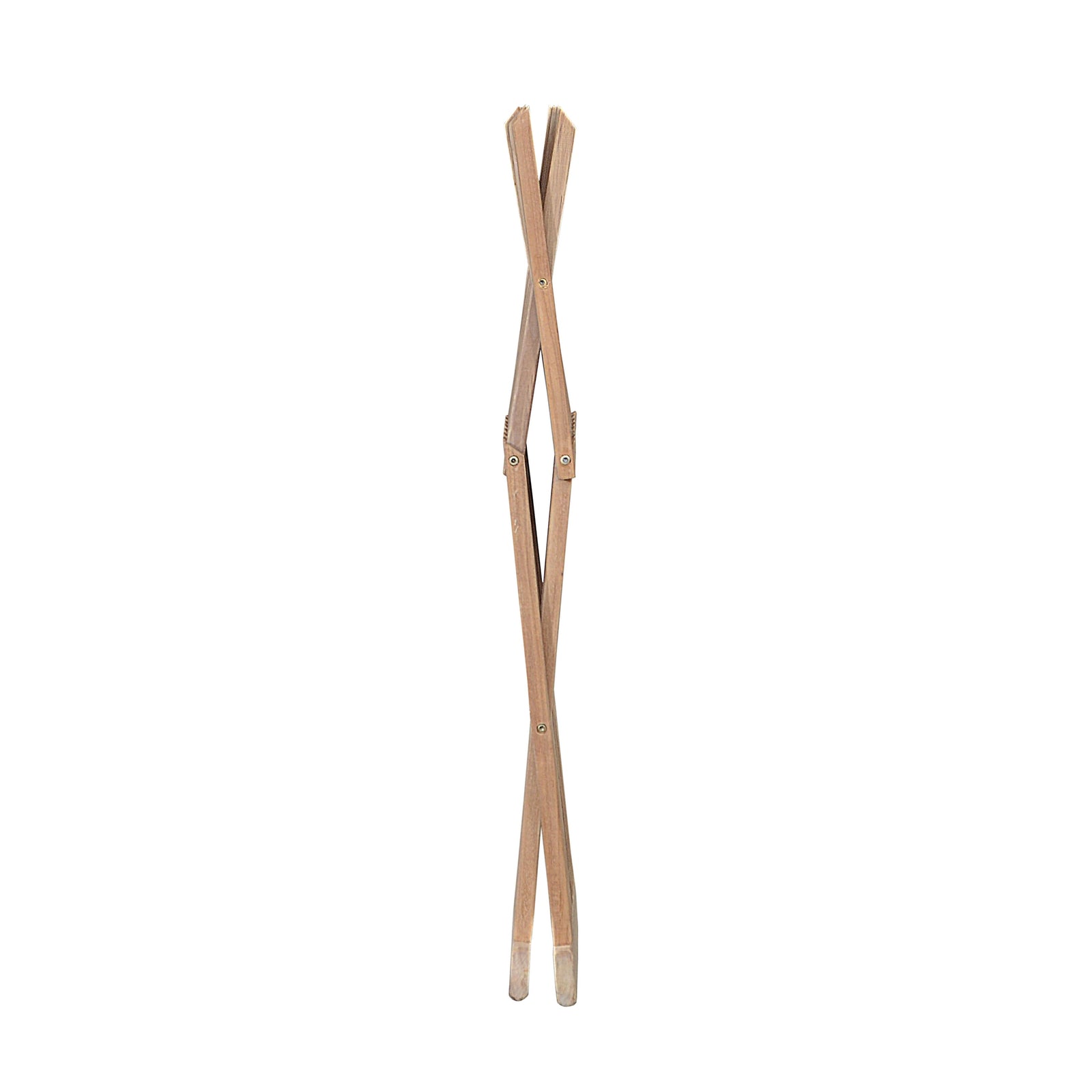 Pair of wooden tongs on a white background