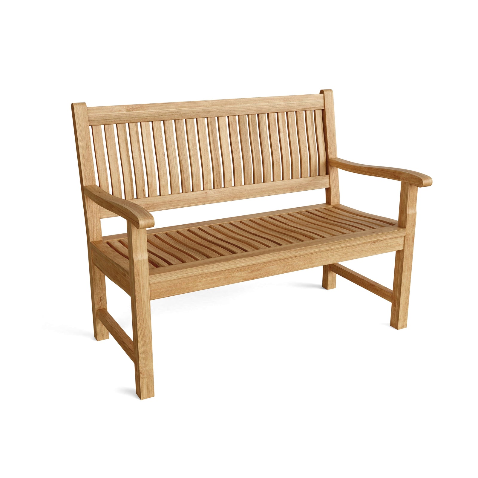 Wooden bench on a white background