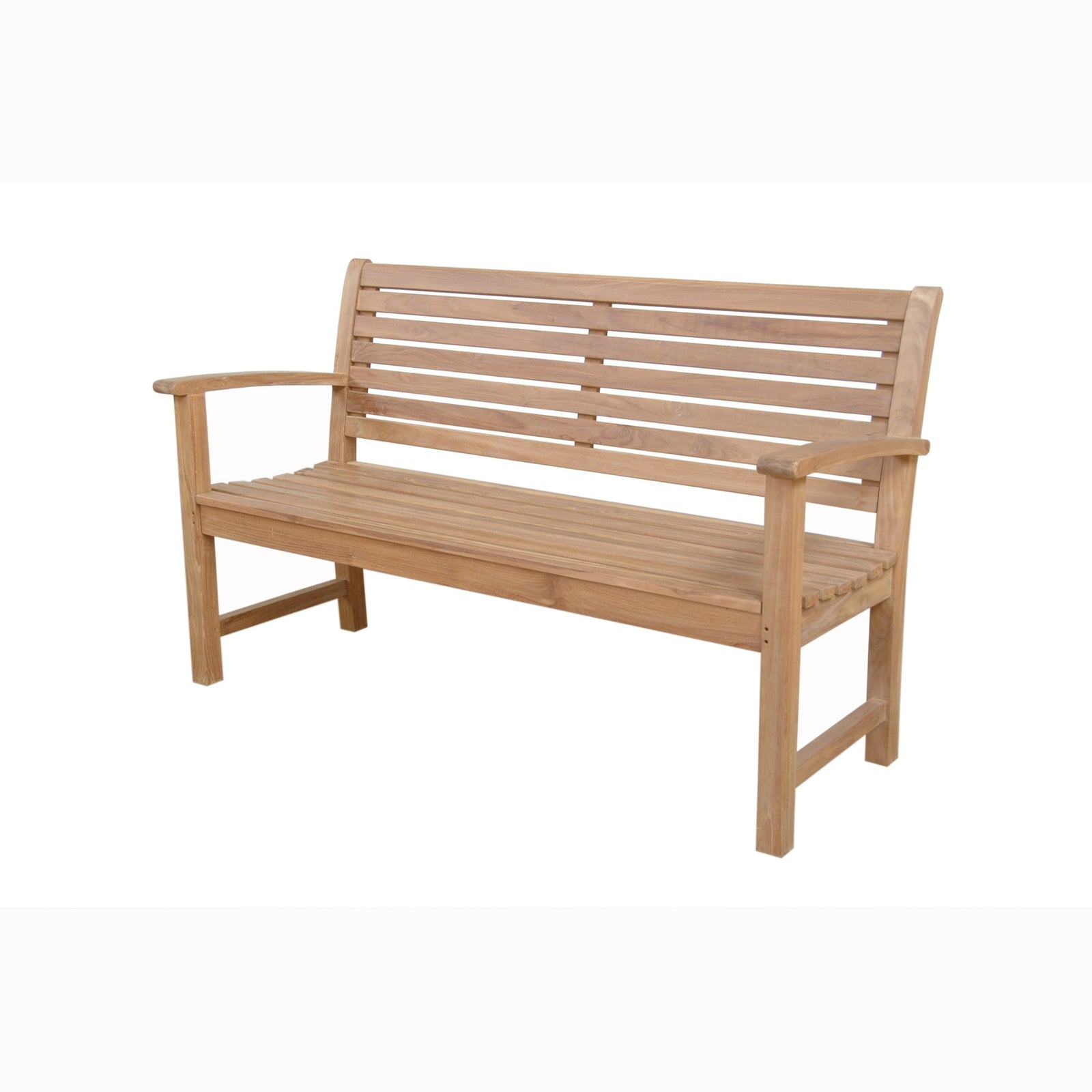 Wooden bench on a white background