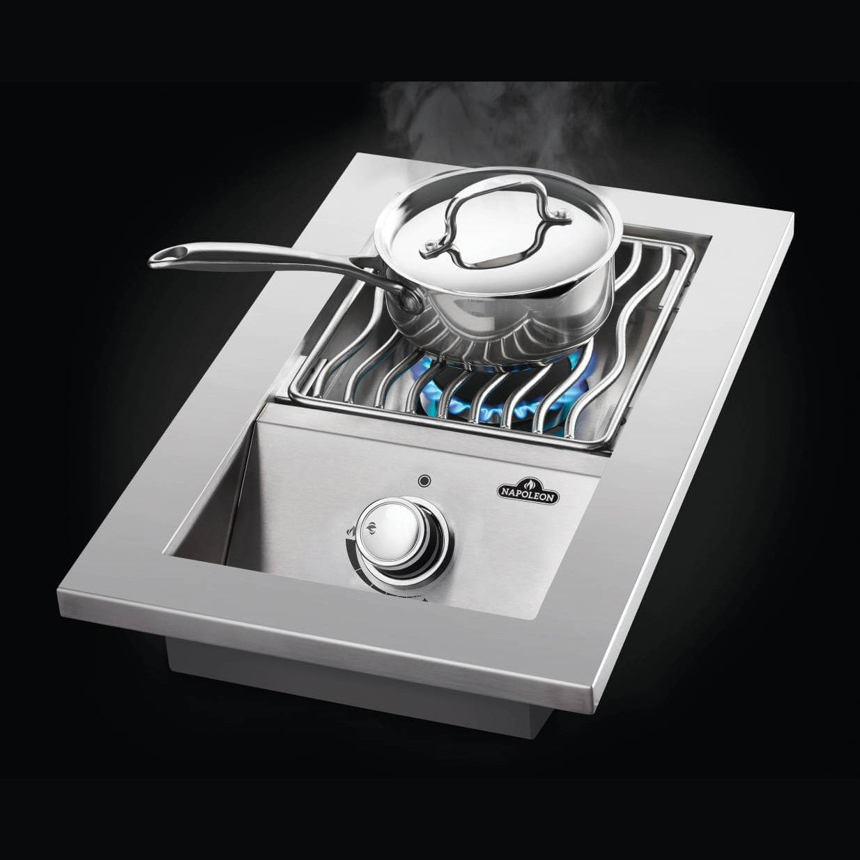 Single Range Top Burner in use with pot