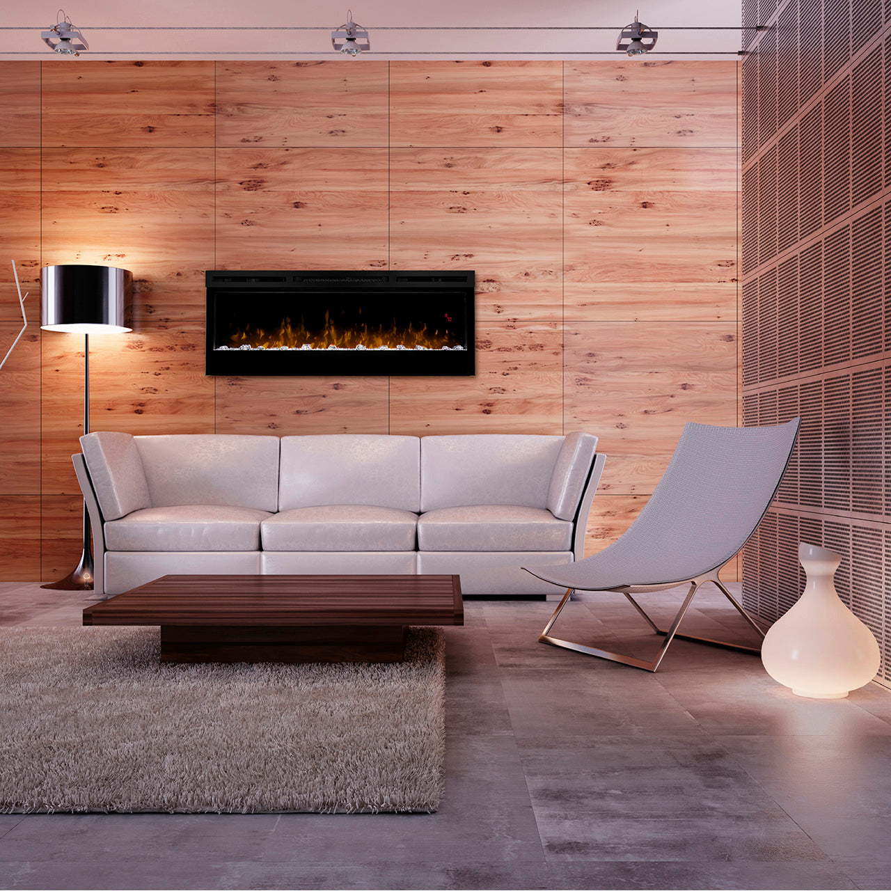 Dimplex BLF5051 built-in linear fireplace lifestyle detail