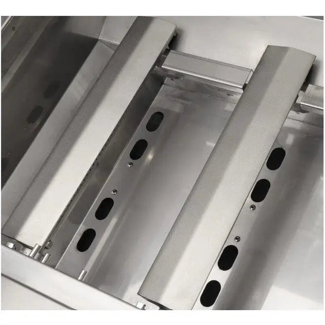 Coyote C-Series 30 Inch Built-In Grill C3C30 - stainless lid and handle close-up exterior detail