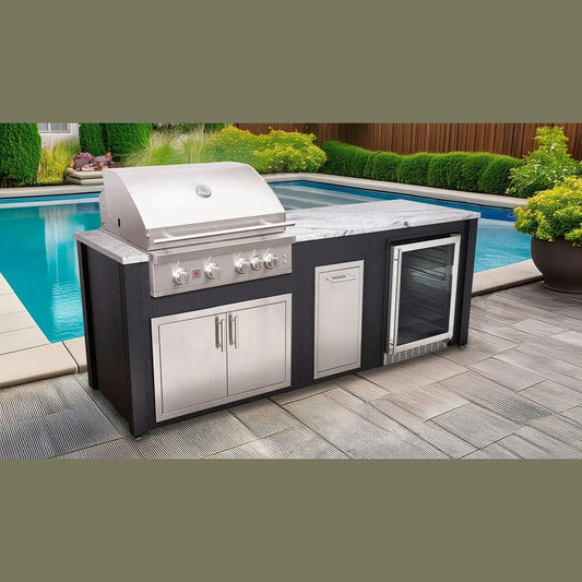 8-Foot Outdoor Kitchen Island with Grill, Griddle & Storage | BetterPatio // BetterPatio.com