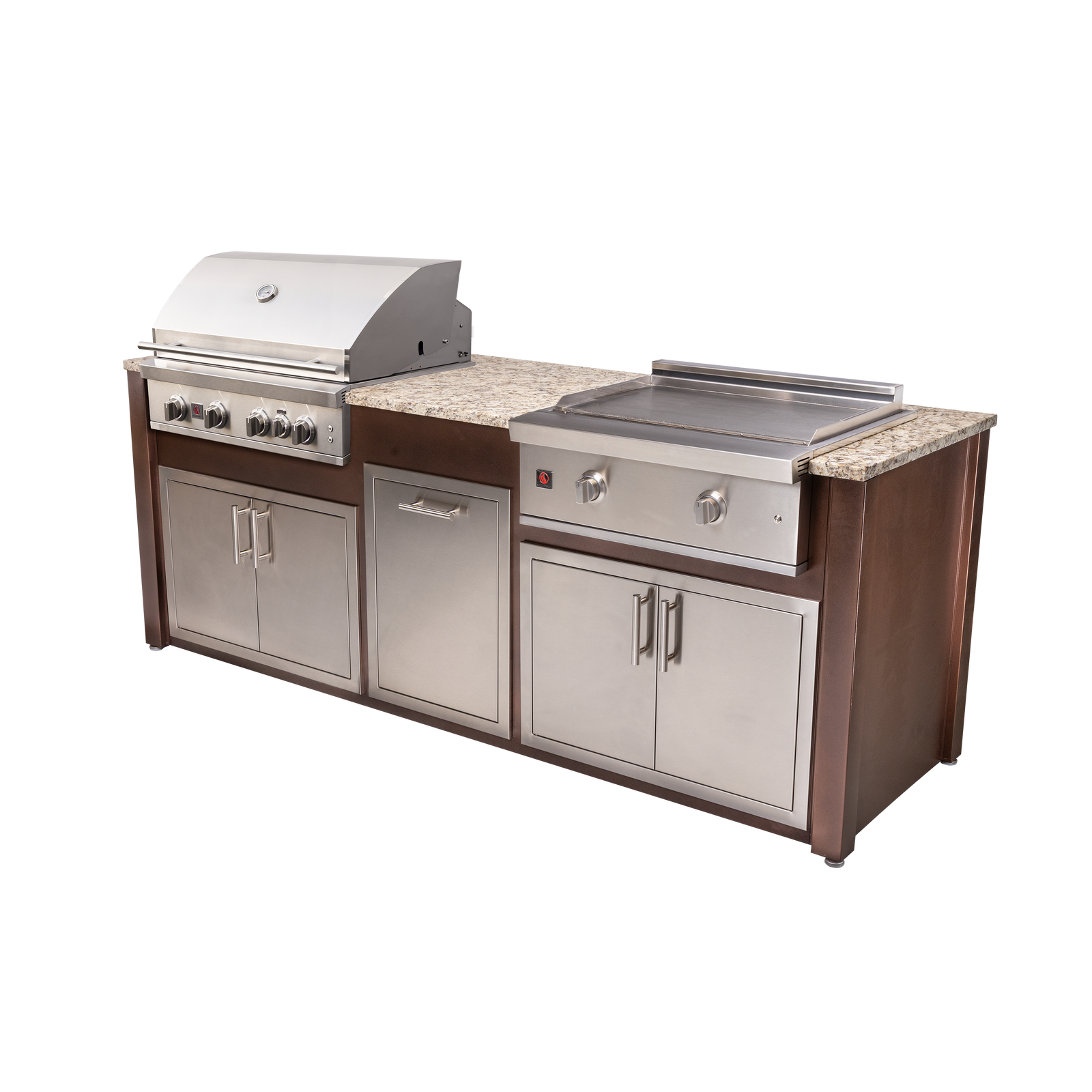 8-Foot Outdoor Kitchen Island with Grill, Griddle & Storage | BetterPatio // BetterPatio.com