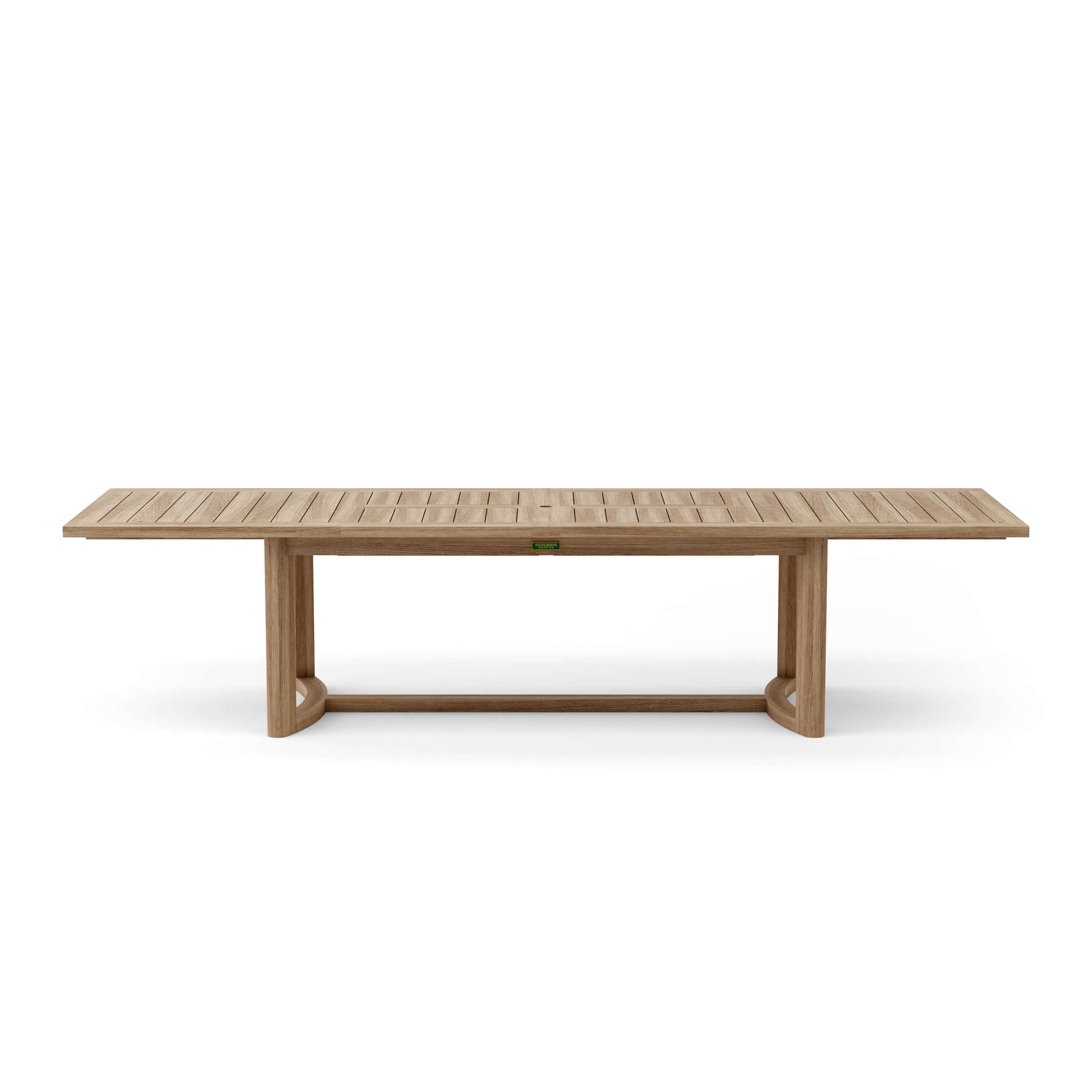 Wooden dining table on a white background