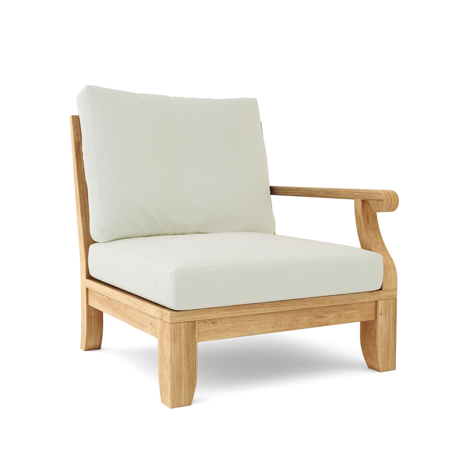 Riviera Luxe Left Modular with Sunbrella Cushions – Teak Deep Seating