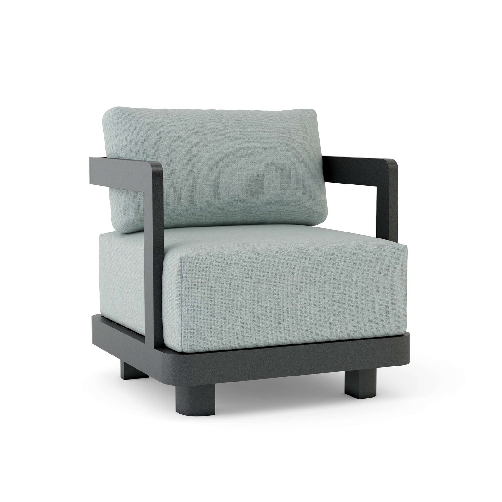 Anderson Teak Granada Deep Seating Aluminum Armchair - Cast Mist Sunbrella cushions