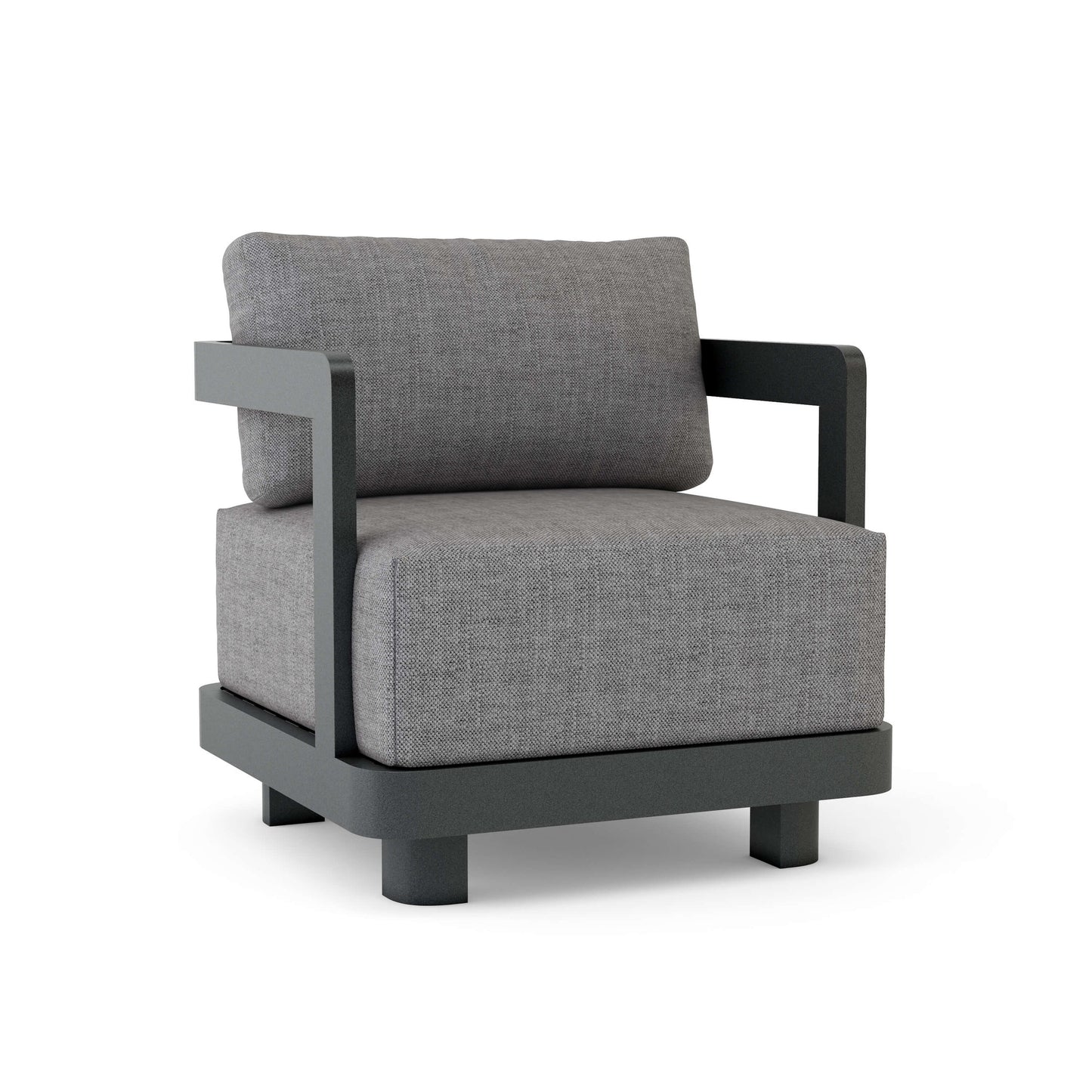 Anderson Teak Granada Deep Seating Aluminum Armchair - Cast Slate Sunbrella cushions