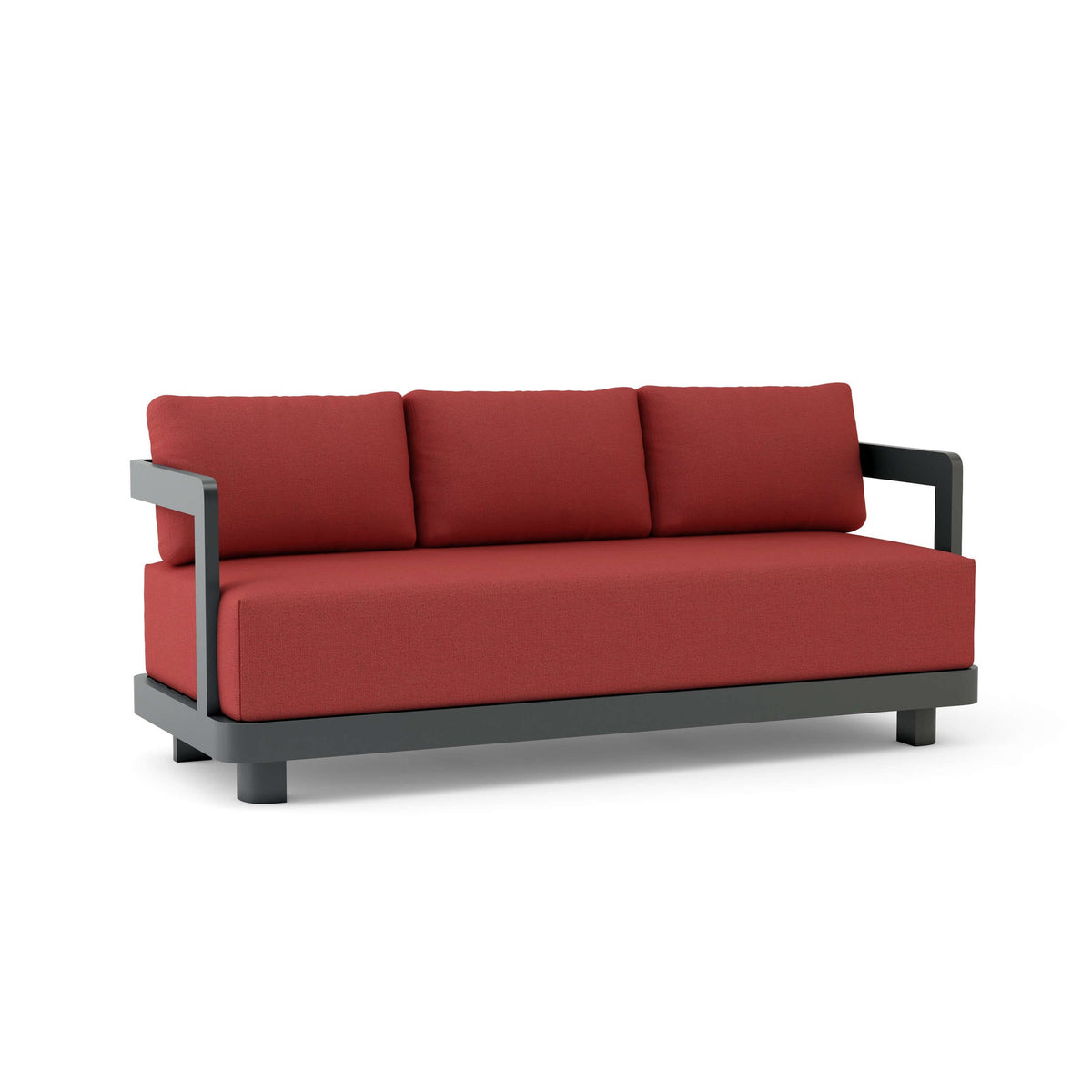 Anderson Teak Granada Deep Seating Sofa - Cast Pomegranate Sunbrella cushions