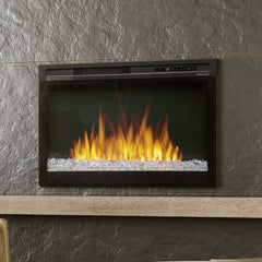 Dimplex XHD33G glass embers orange flames lifestyle close crop