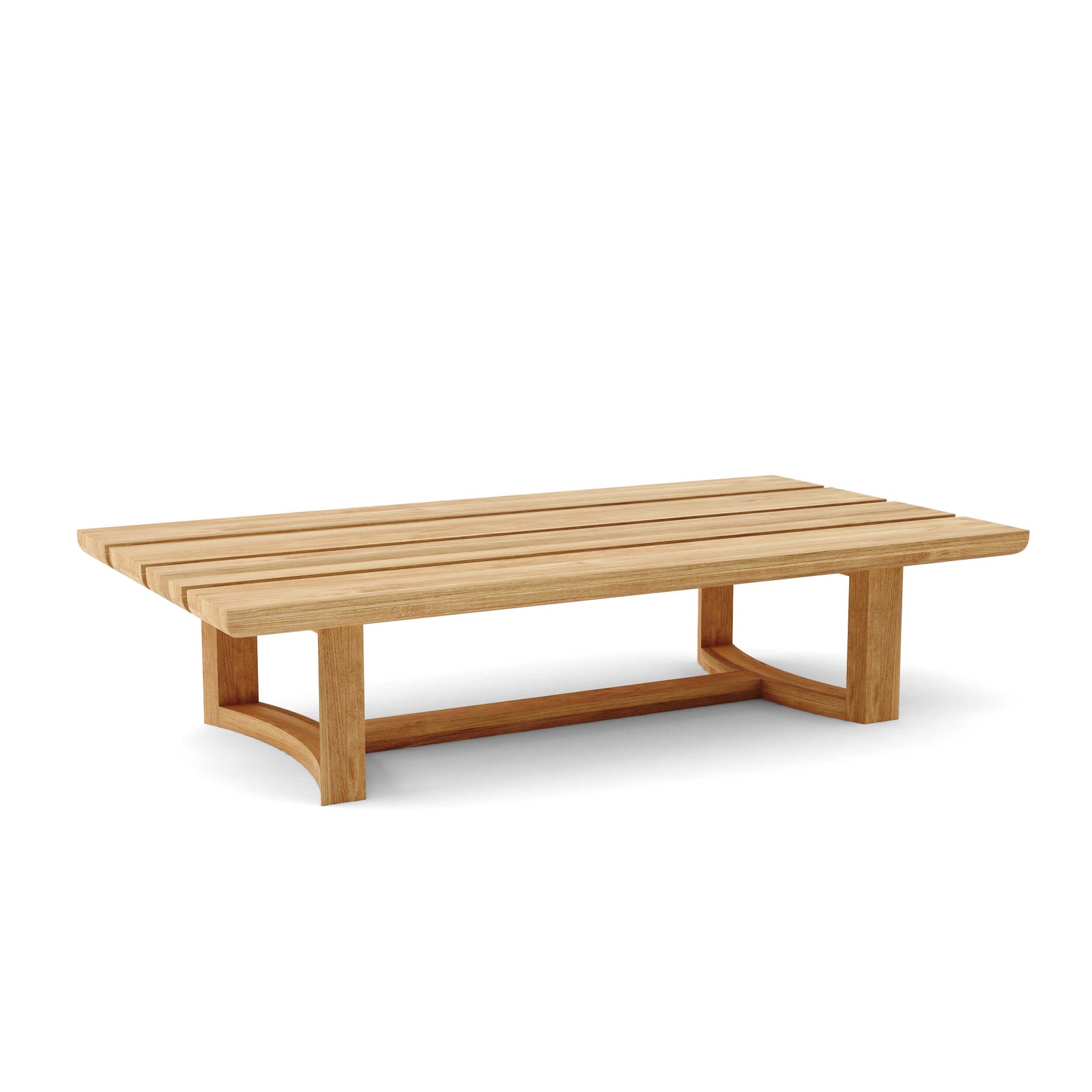 Wooden coffee table on a white background