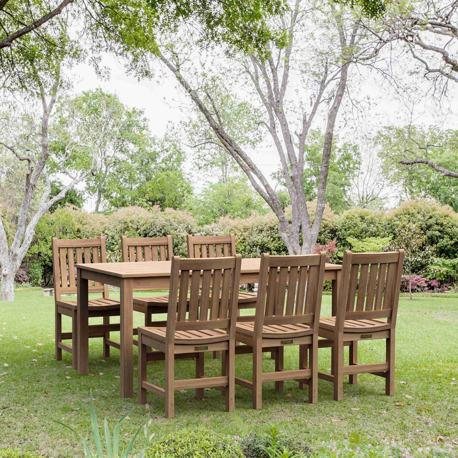 Sonoma 7-Piece Teak Rectangular Outdoor Dining Set | BetterPatio // BetterPatio.com