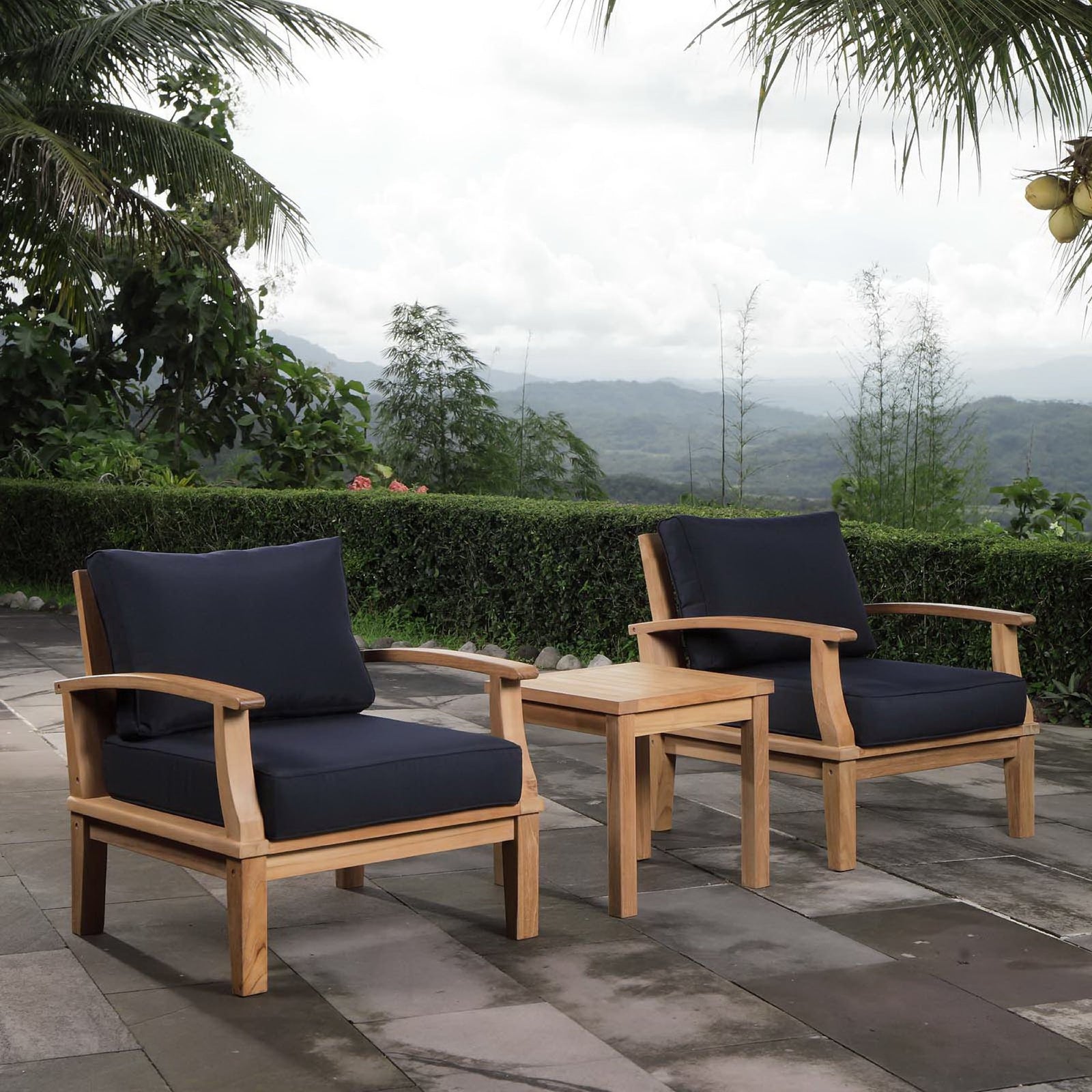Marina 3 Piece Outdoor Patio Teak Set by Modway