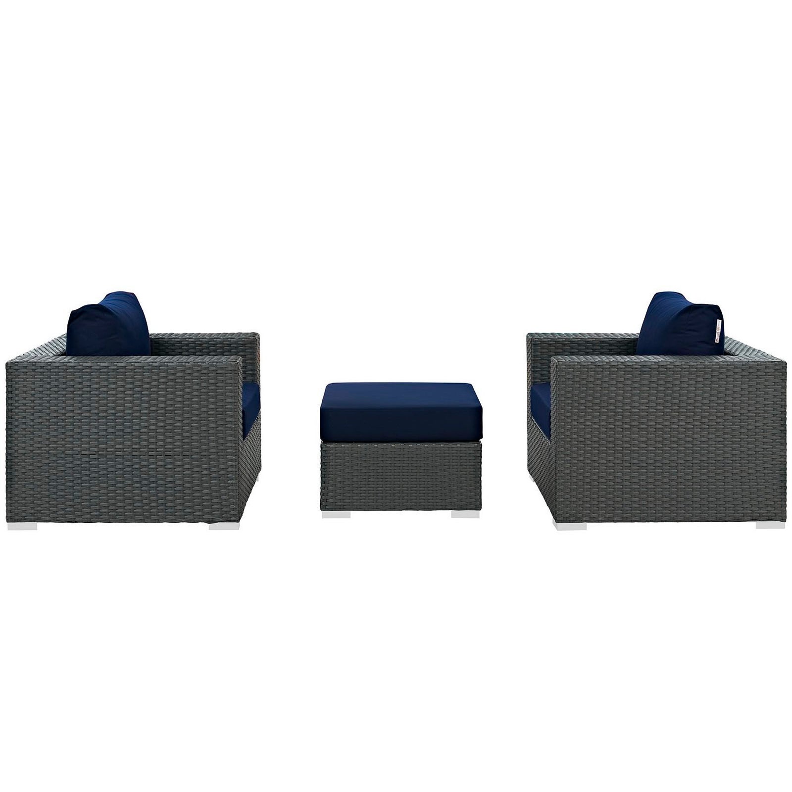 Sojourn 3 Piece Outdoor Patio Sunbrella® Sectional Set by Modway