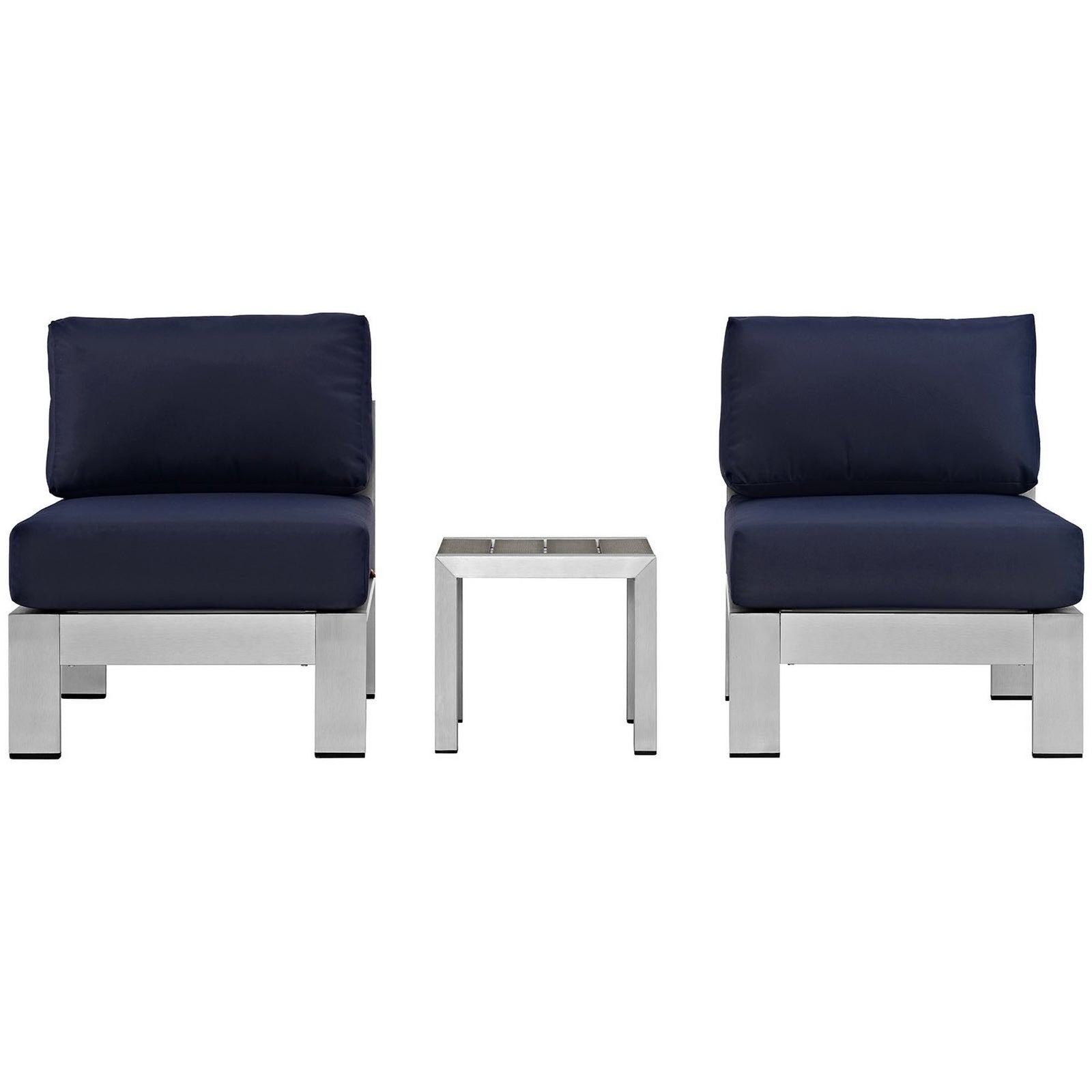 Shore 3 Piece Outdoor Patio Aluminum Sectional Sofa Set by Modway