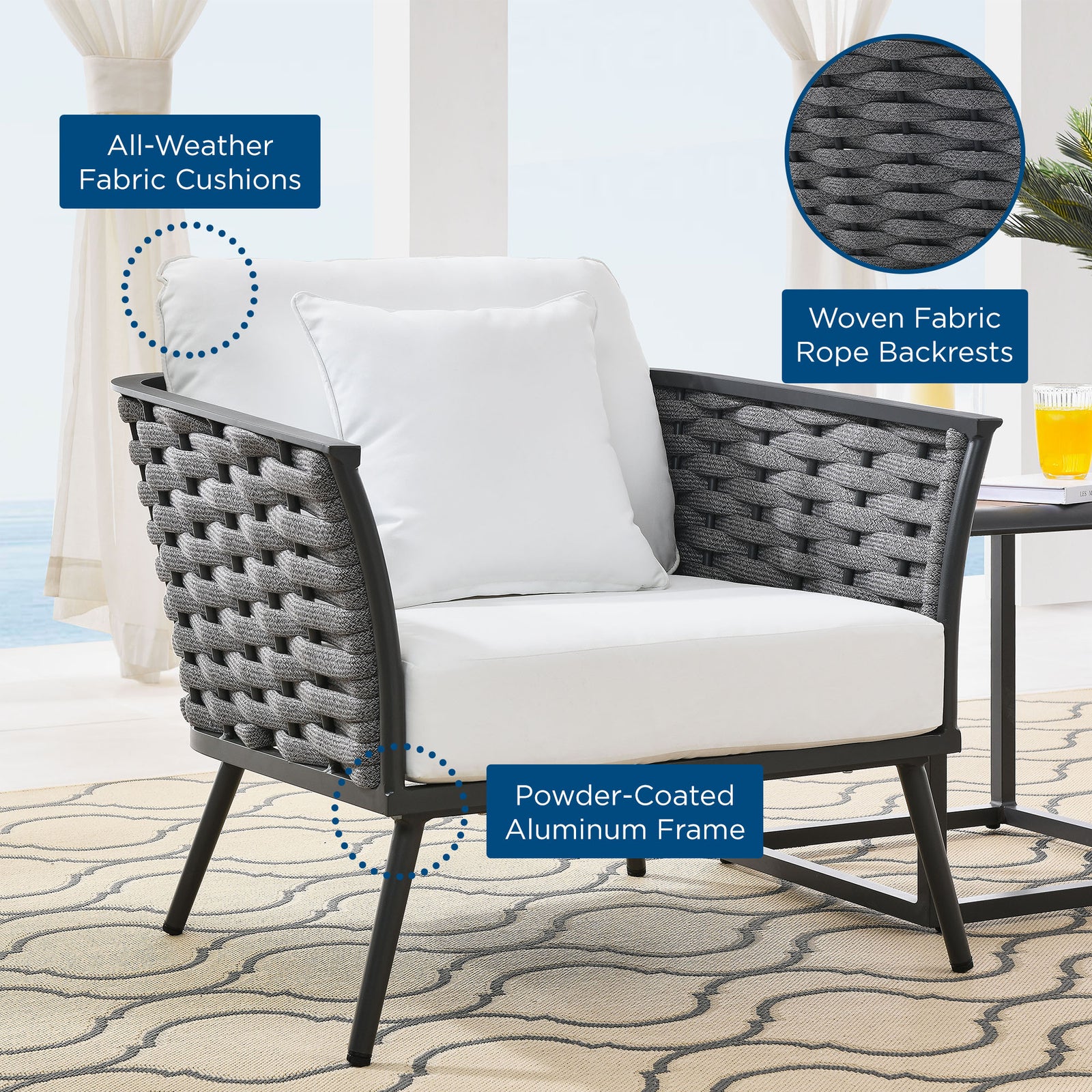 Stance Outdoor Patio Aluminum Armchair by Modway