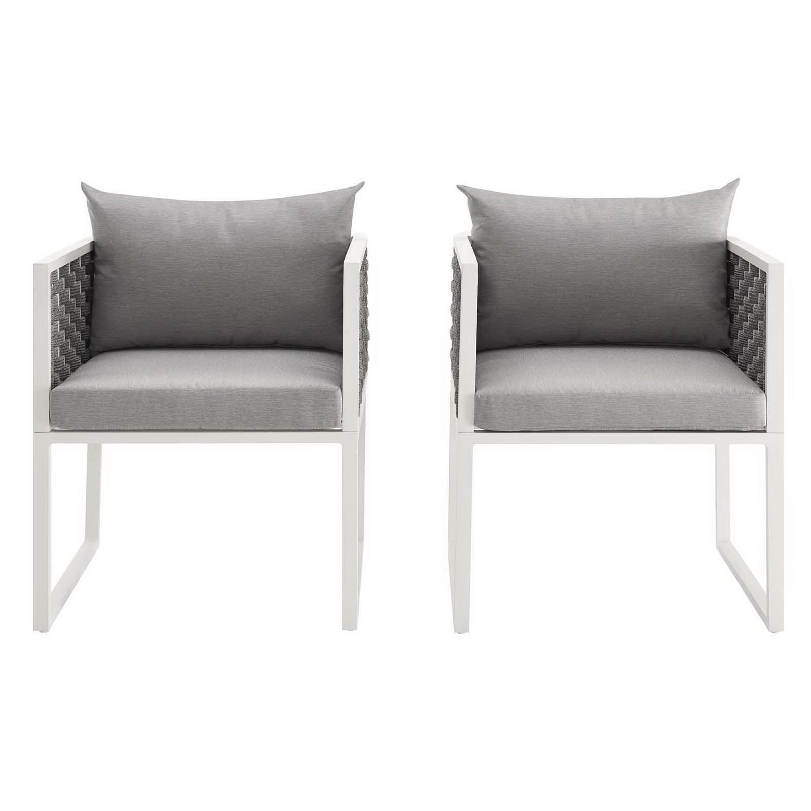 Stance Outdoor Patio Aluminum Dining Armchair Set of 2 by Modway