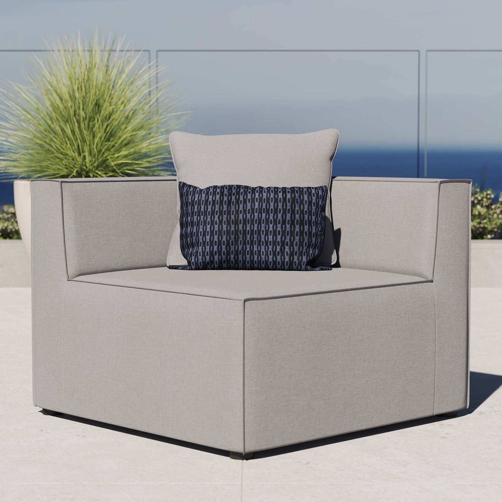 Saybrook Outdoor Patio Upholstered Sectional Sofa Corner Chair by Modway