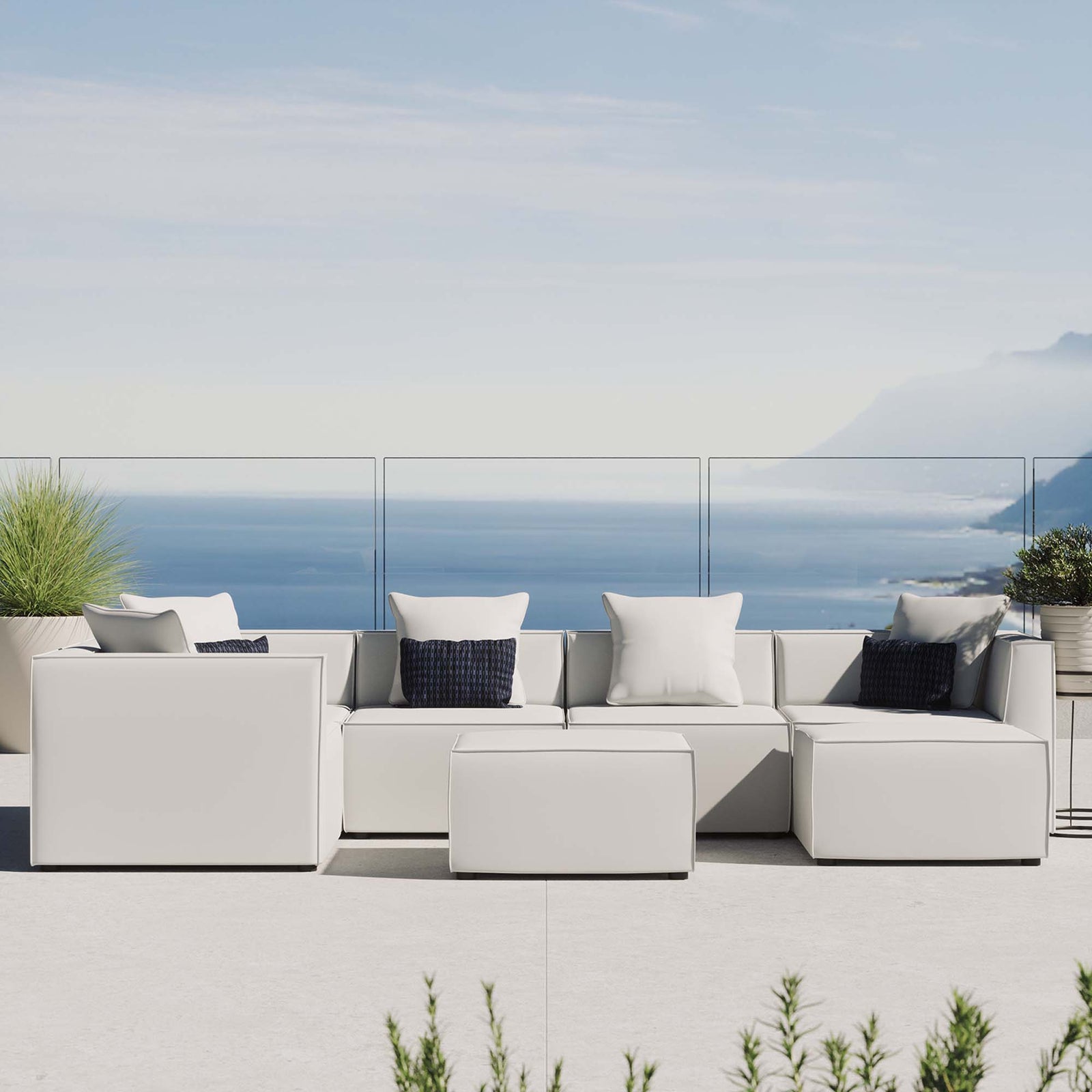 Saybrook 7-Piece Outdoor Patio Upholstered Sectional Sofa by Modway