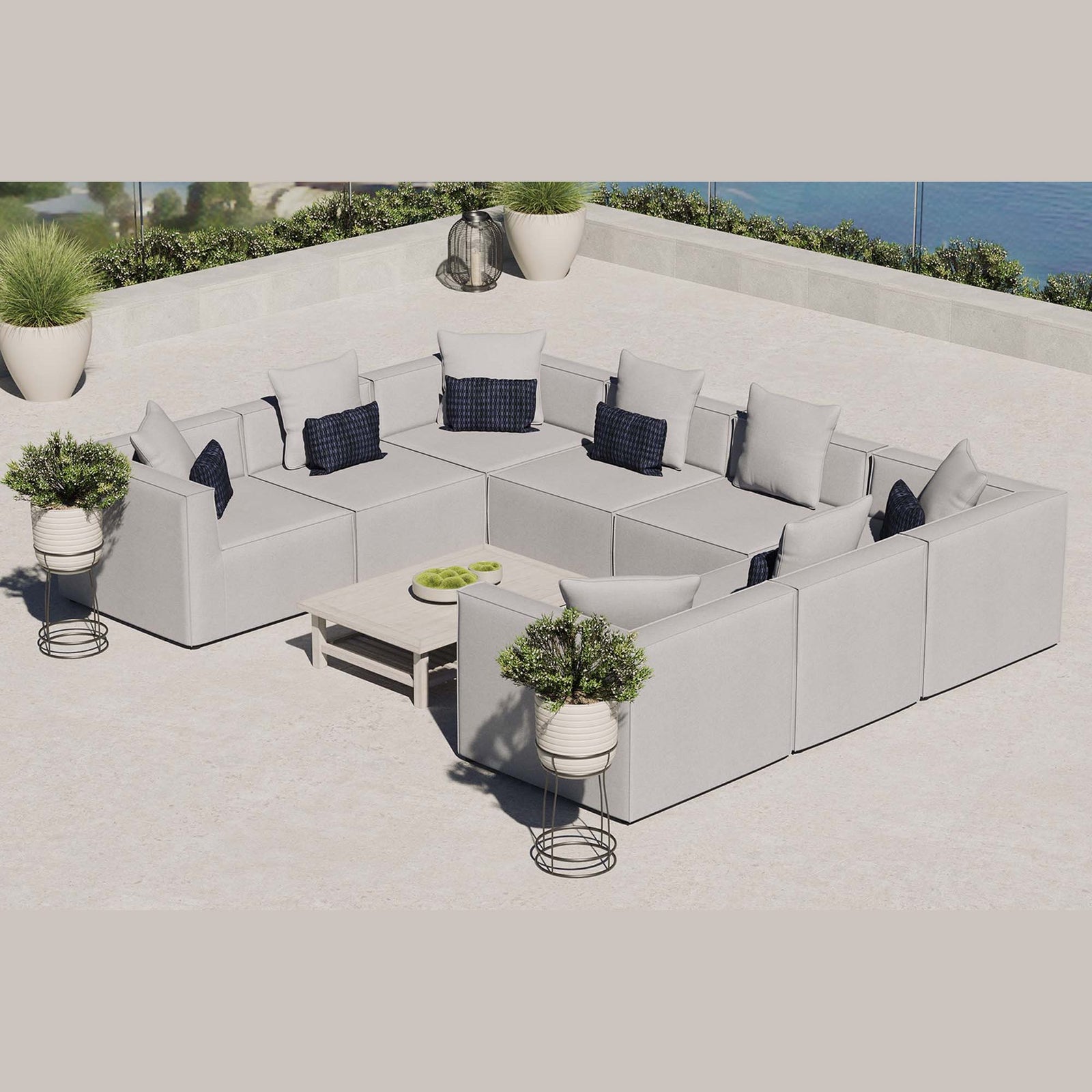 Saybrook 8-Piece Outdoor Patio Upholstered Sectional Sofa by Modway