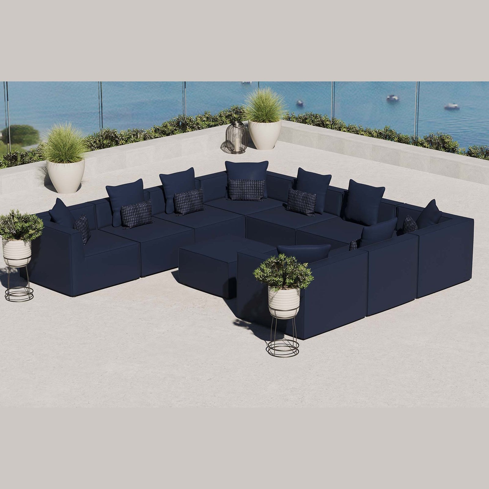 Saybrook 10-Piece Outdoor Patio Upholstered Sectional Sofa by Modway