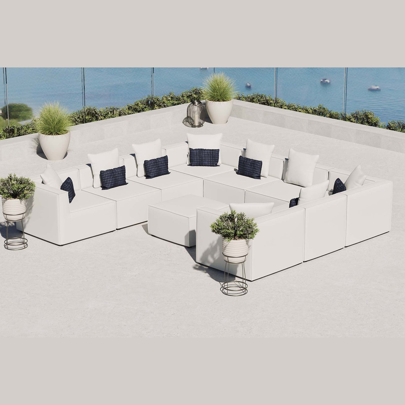 Saybrook 10-Piece Outdoor Patio Upholstered Sectional Sofa by Modway