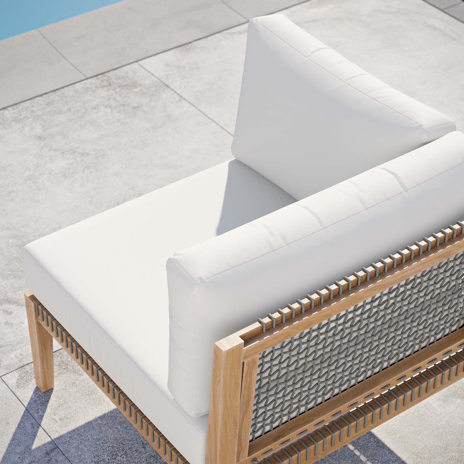 Clearwater Outdoor Patio Teak Wood Corner Chair by Modway