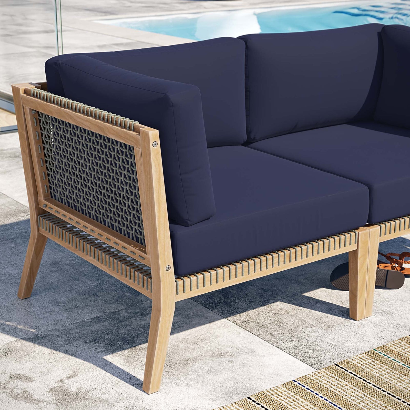Clearwater Outdoor Patio Teak Wood Loveseat by Modway