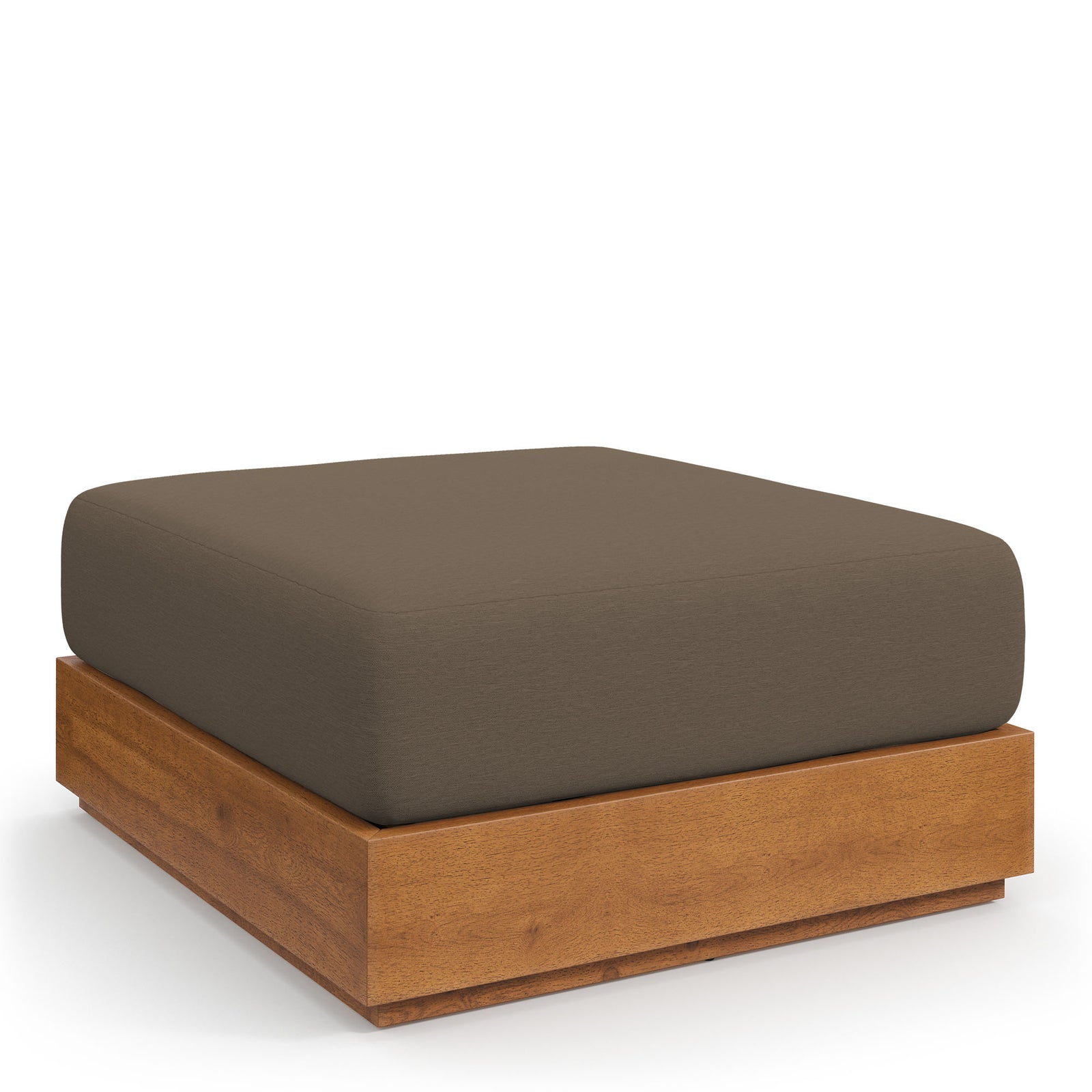 Tahoe Outdoor Patio Acacia Wood Ottoman by Modway