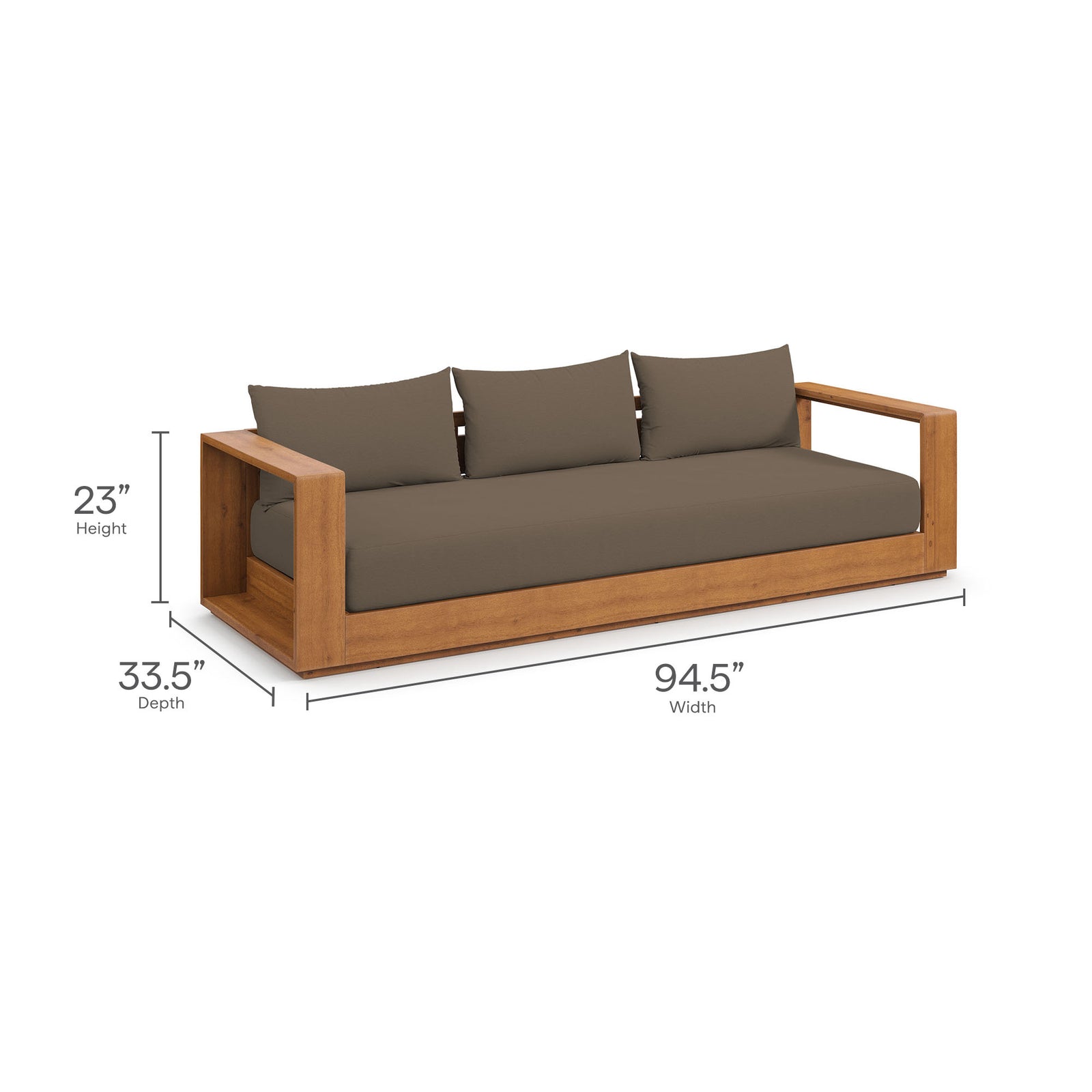 Tahoe 5-Piece Outdoor Patio Acacia Wood Furniture Set by Modway