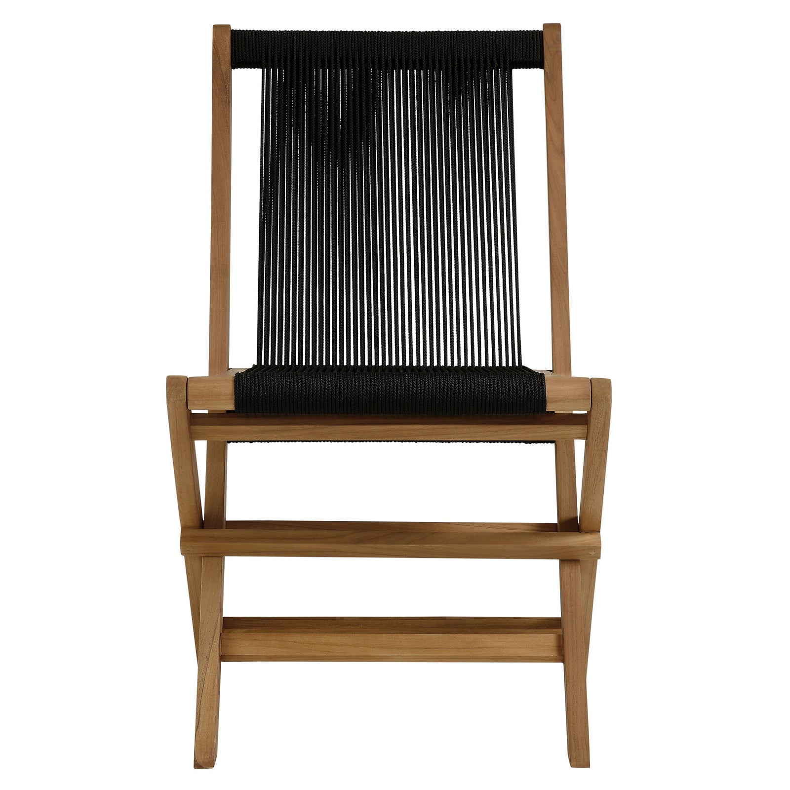 Vienna Outdoor Patio Teak and Rope Folding Chairs Set of 4 by Modway