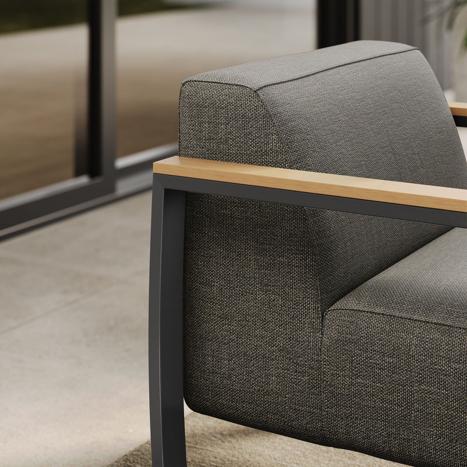 Sauve Outdoor Patio Aluminum and Fabric Armchair by Modway