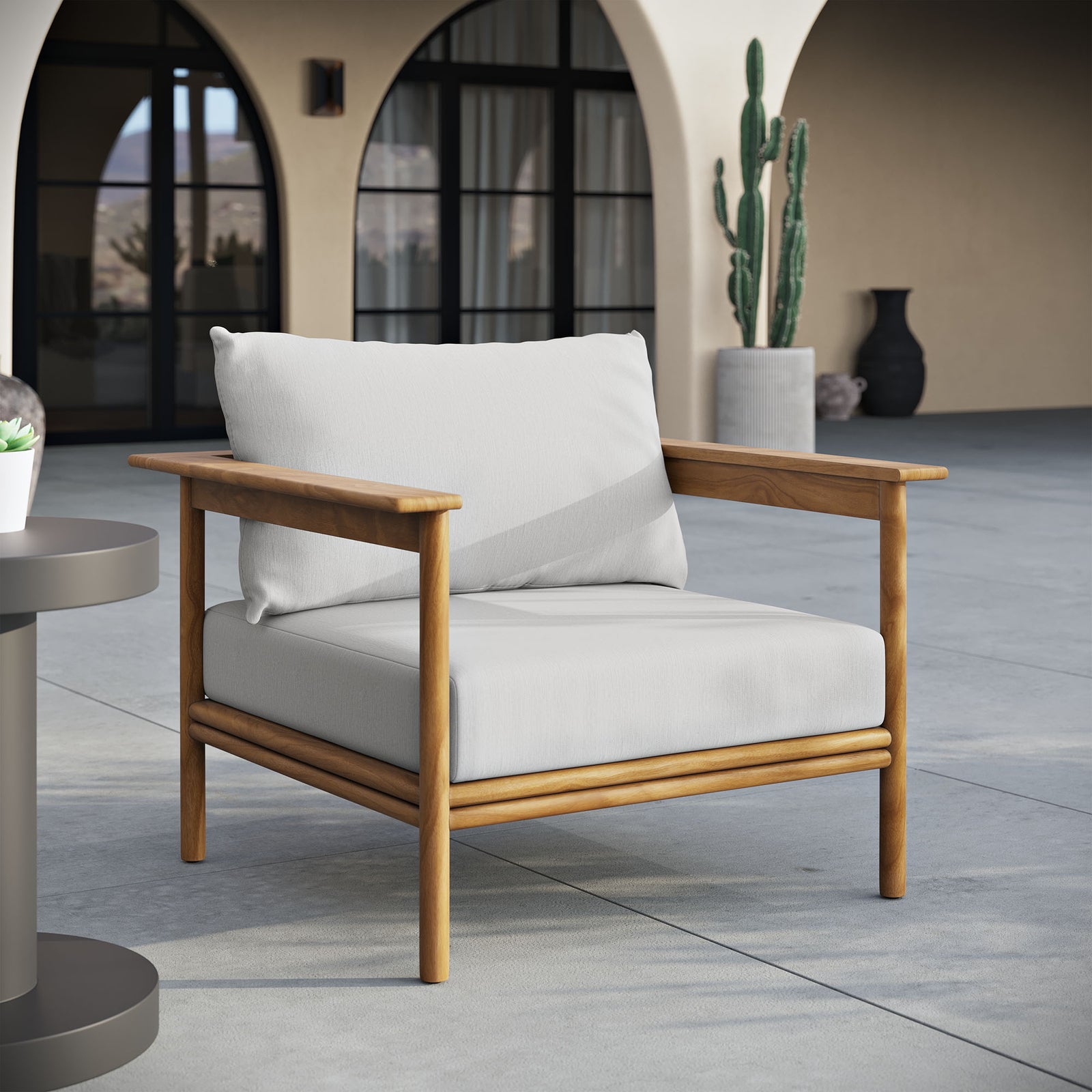 Wren Outdoor Patio Teak Wood Armchair by Modway