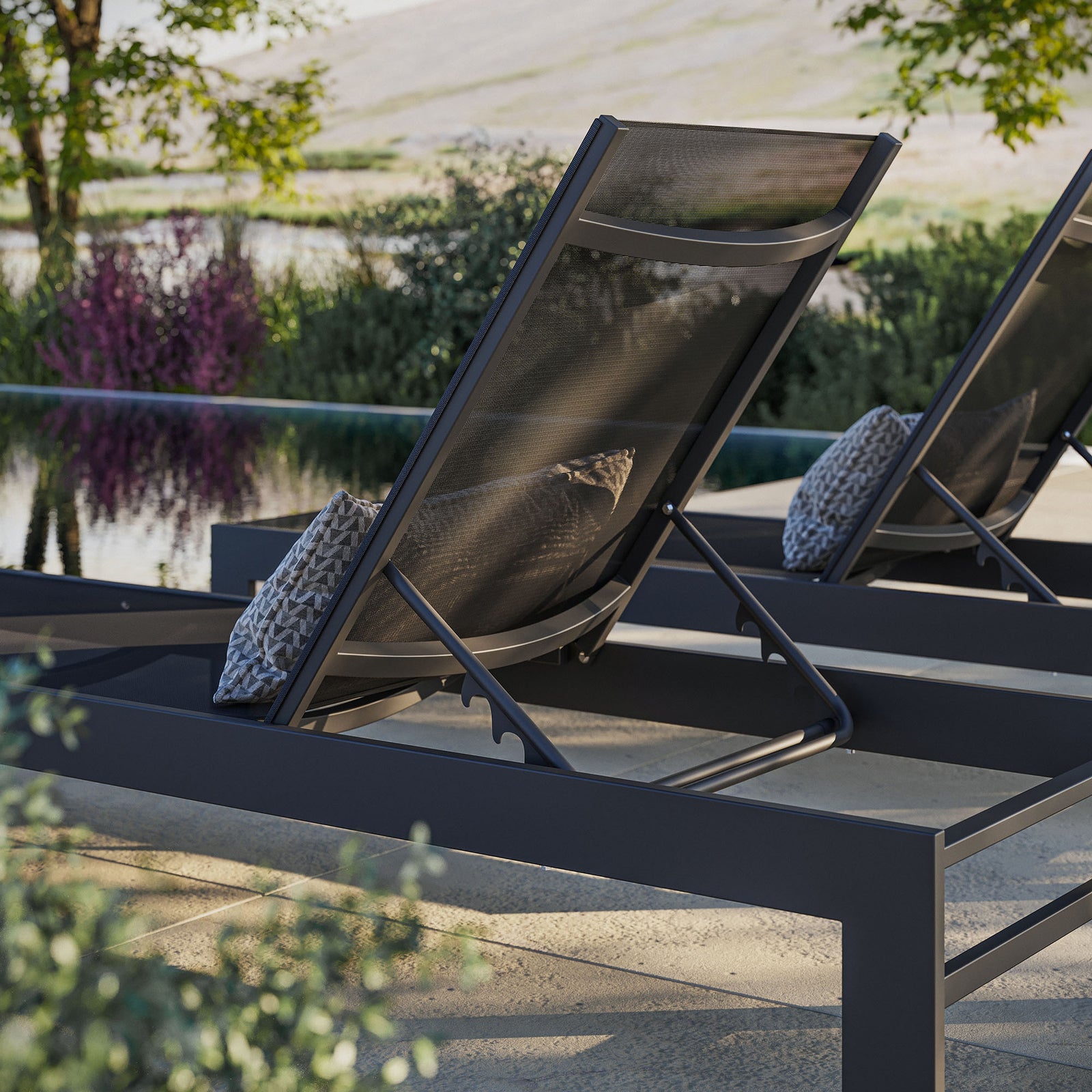 Tahoe Outdoor Patio Mesh and Aluminum Chaise Lounge by Modway
