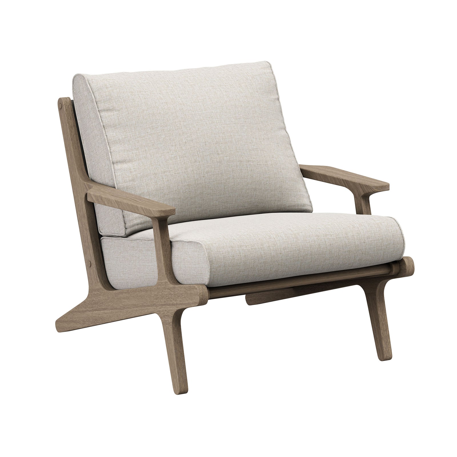 Saratoga Outdoor Patio Teak Wood Chair and Ottoman Set by Modway