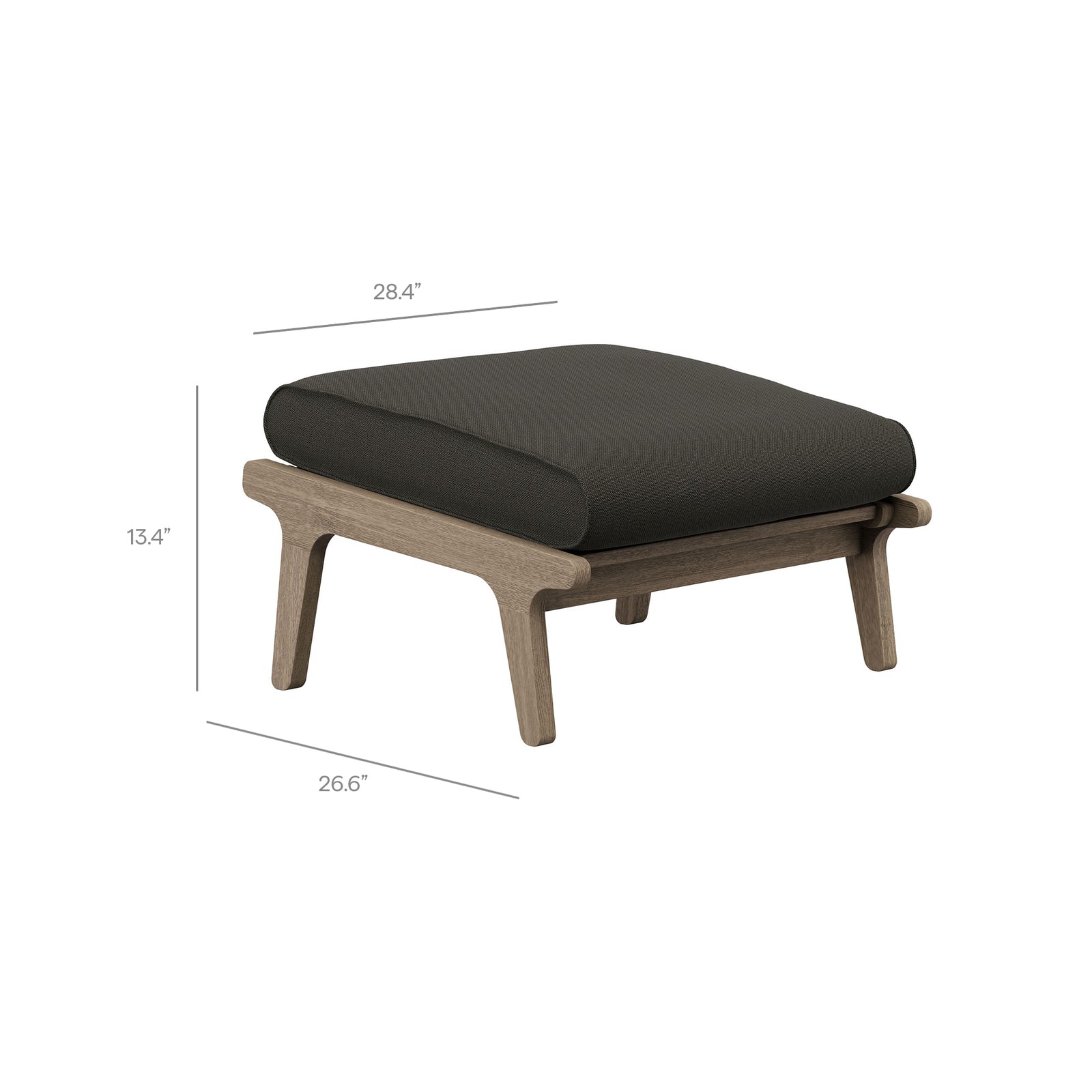 Saratoga Outdoor Patio Teak Ottoman by Modway