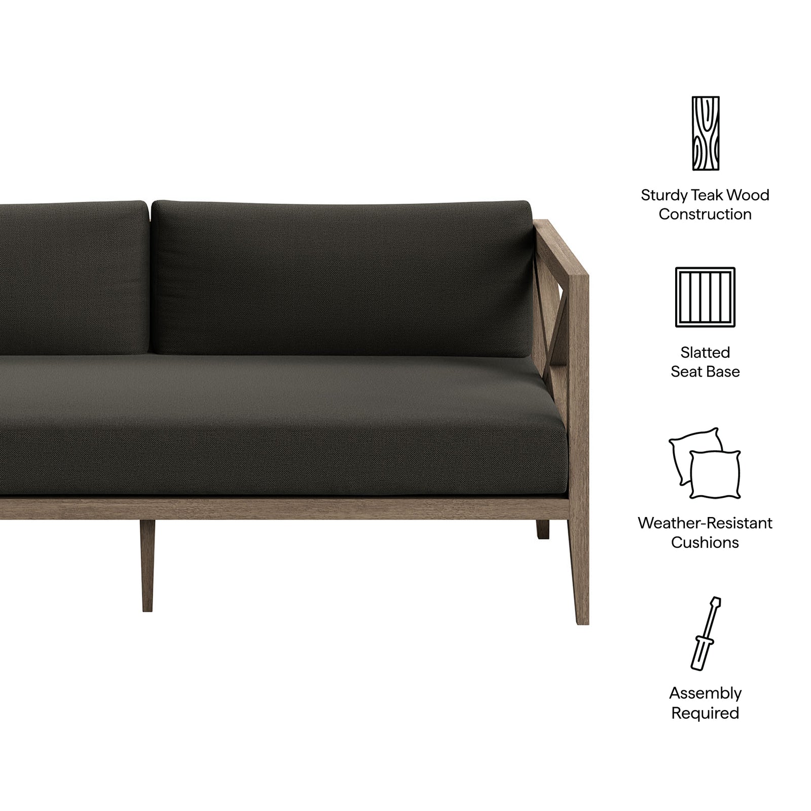 Northlake Outdoor Patio Teak Loveseat by Modway