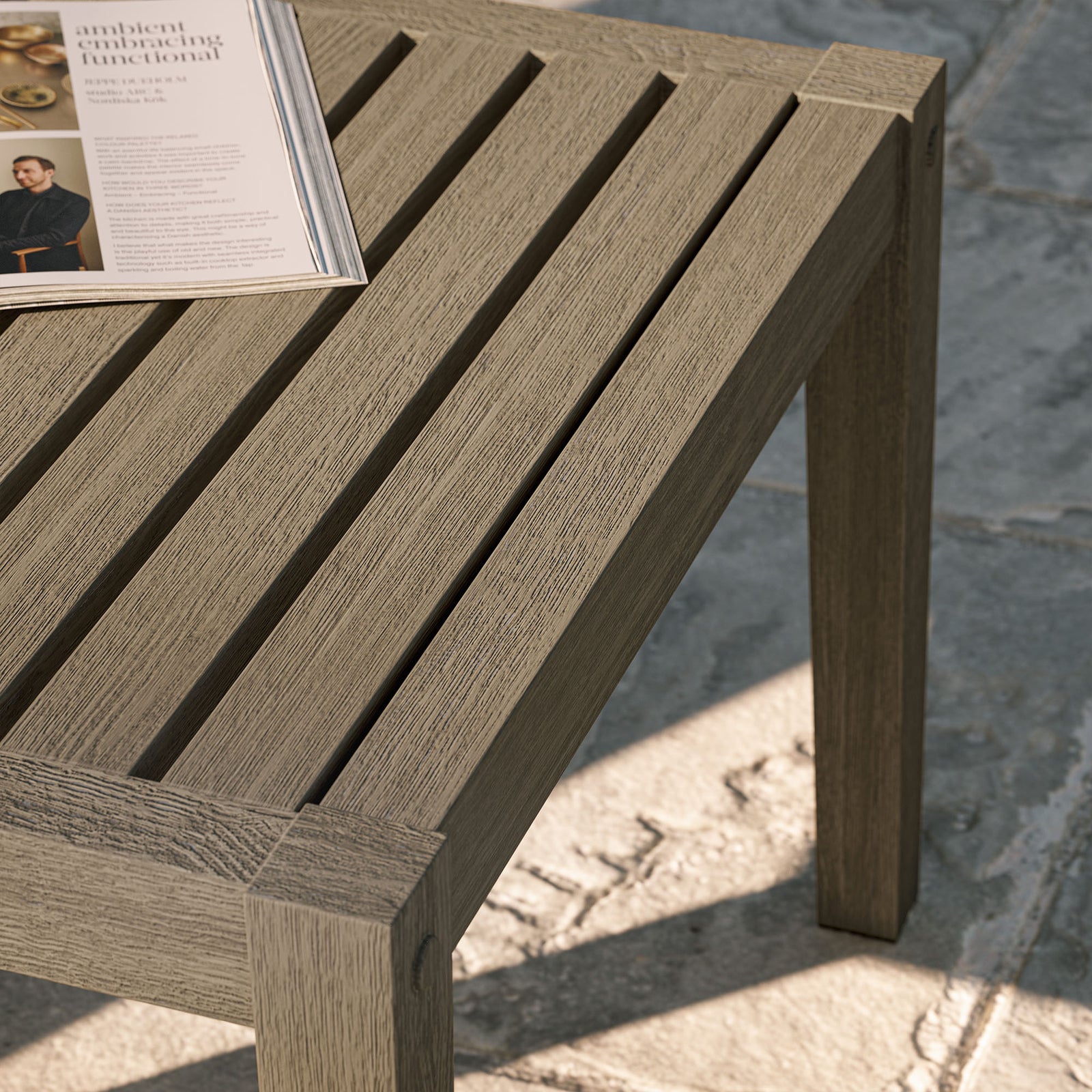 Northlake Square Outdoor Patio Teak Side Table by Modway
