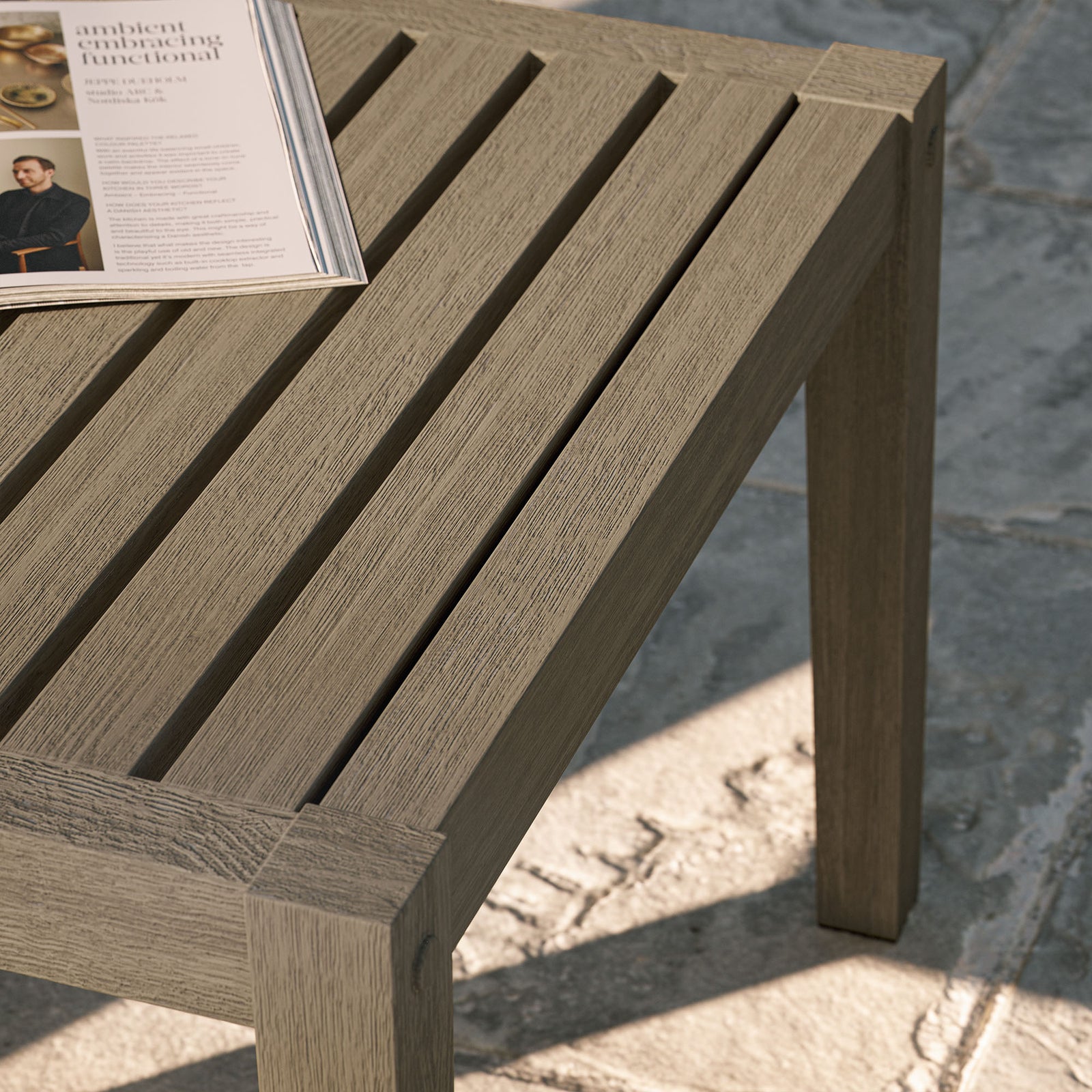 Northlake Square Outdoor Patio Teak Side Table by Modway