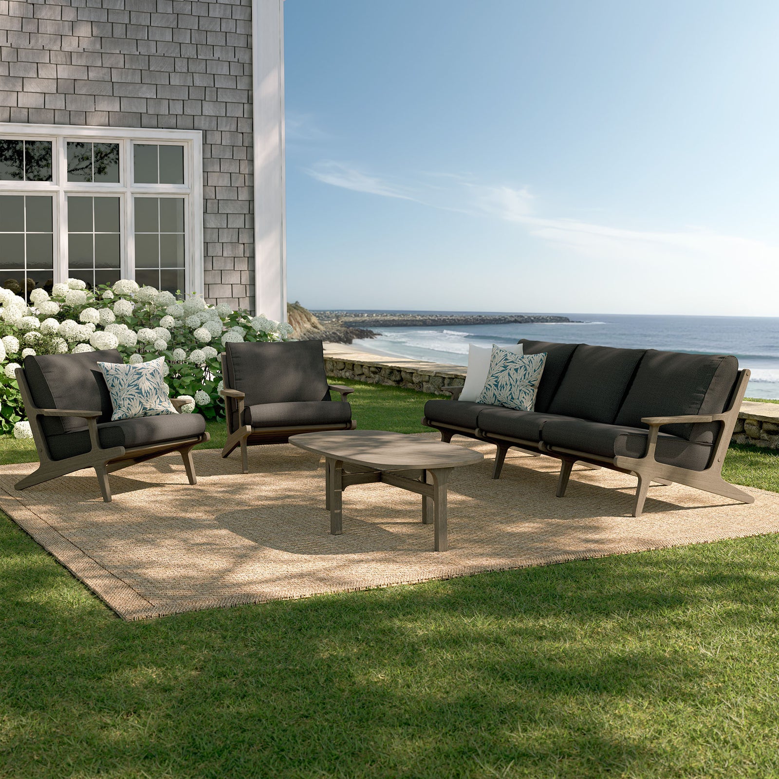 Saratoga 4-Piece Outdoor Patio Teak Wood Furniture Set by Modway