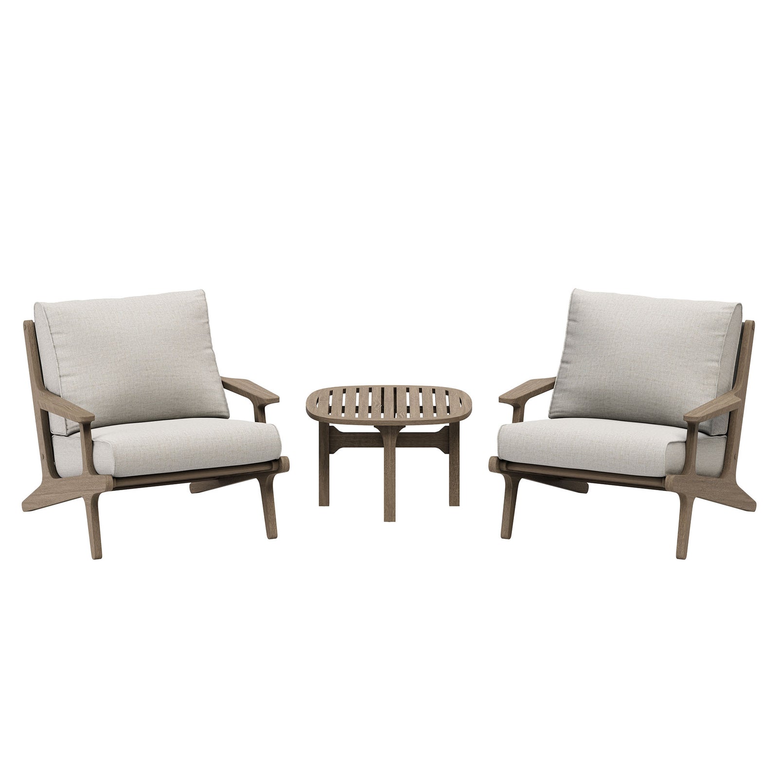Saratoga 3-Piece Outdoor Patio Teak Wood Furniture Set with Lounge Chairs and Side Table by Modway