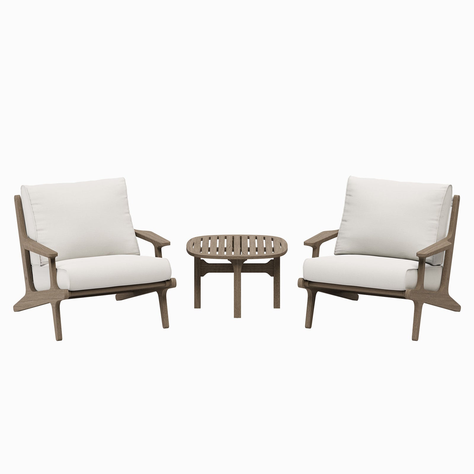 Saratoga 3-Piece Outdoor Patio Teak Wood Furniture Set with Lounge Chairs and Side Table by Modway