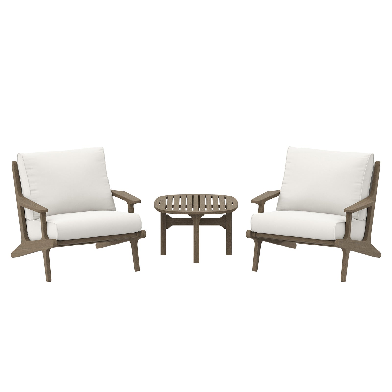 Saratoga 3-Piece Outdoor Patio Teak Wood Furniture Set with Lounge Chairs and Side Table by Modway