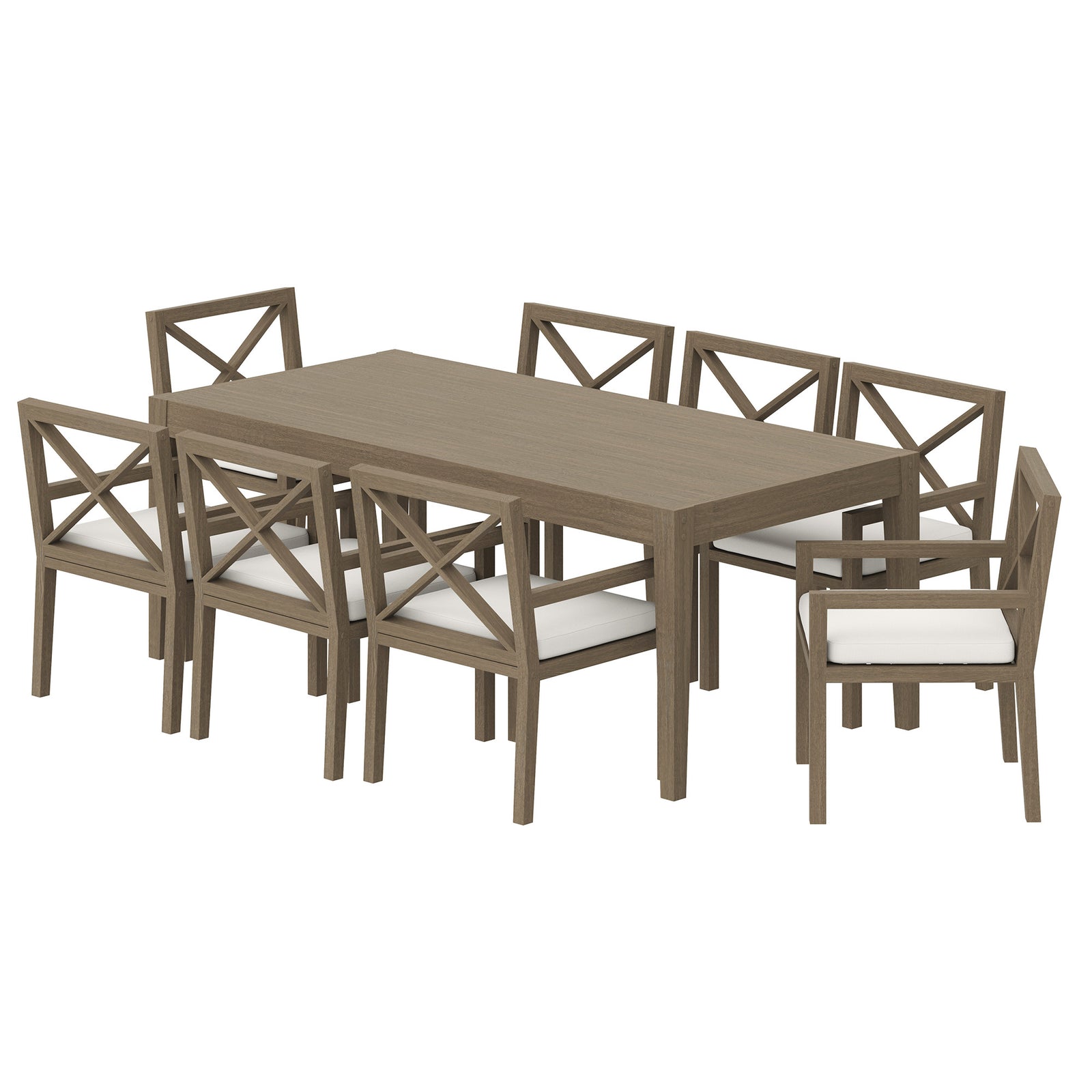 Northlake 9-Piece Outdoor Patio Teak Wood Dining Set by Modway